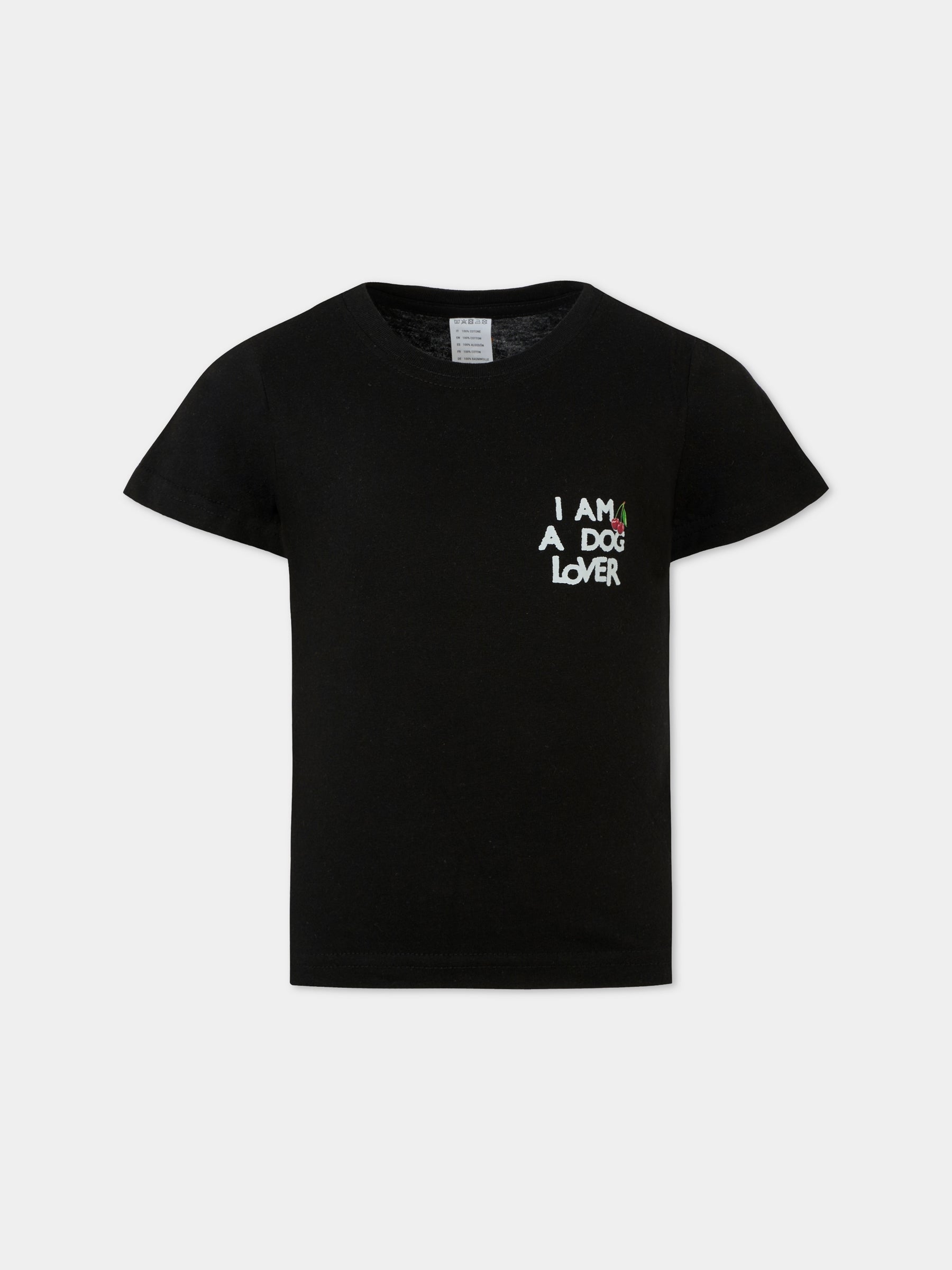 T-shirt nera per bambini Pets Dream,United Pets X Coccolebimbi,T-SHIRT NERA PER BAMBINI PETS DREAM