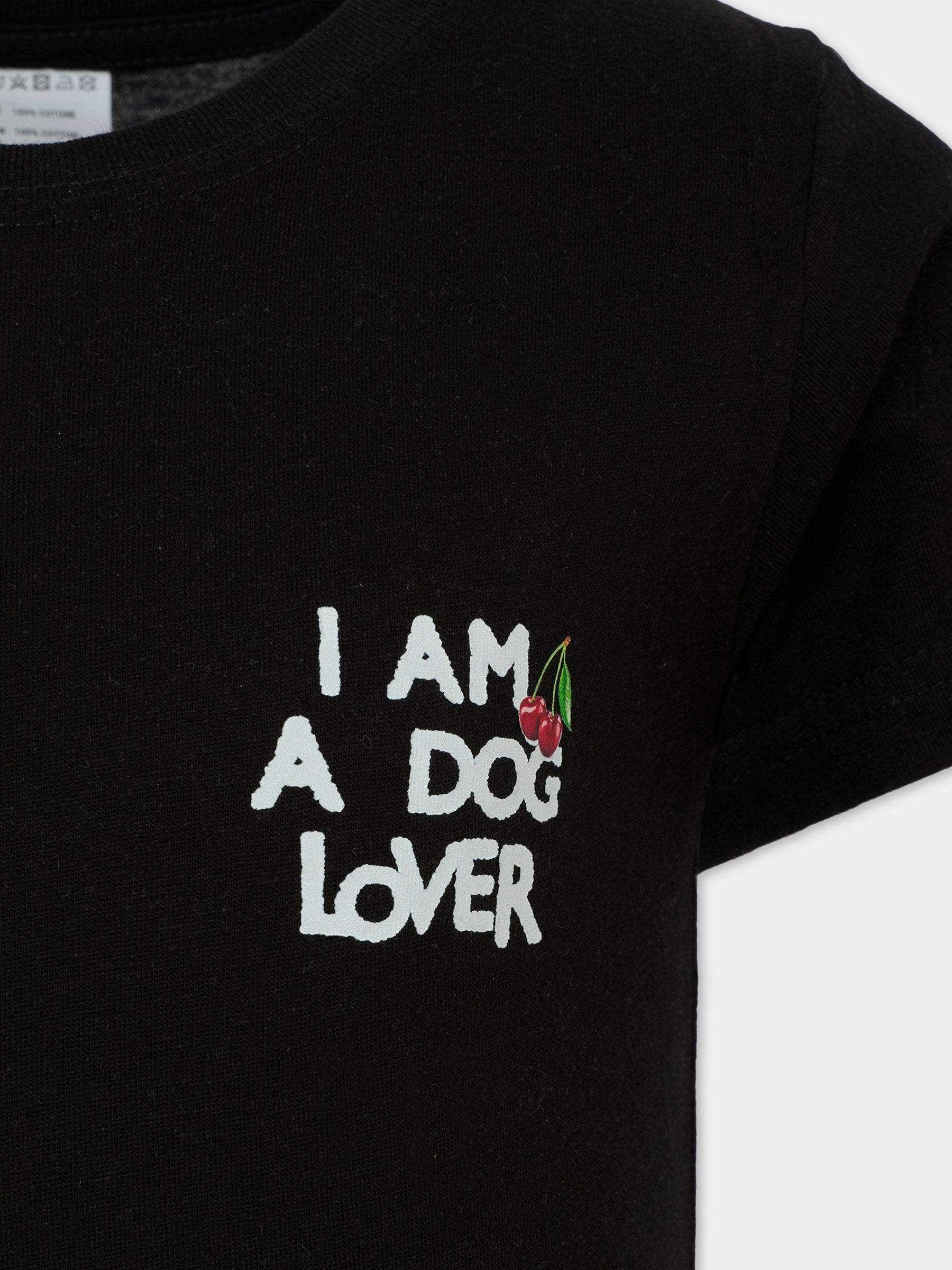 T-shirt nera per bambini Pets Dream,United Pets X Coccolebimbi,T-SHIRT NERA PER BAMBINI PETS DREAM