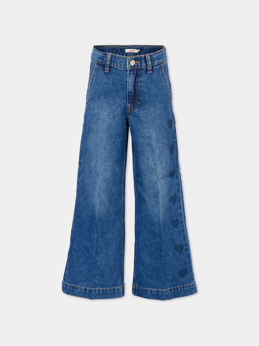 Jeans denim per bambina con cuori,Billieblush,U20450 Z18