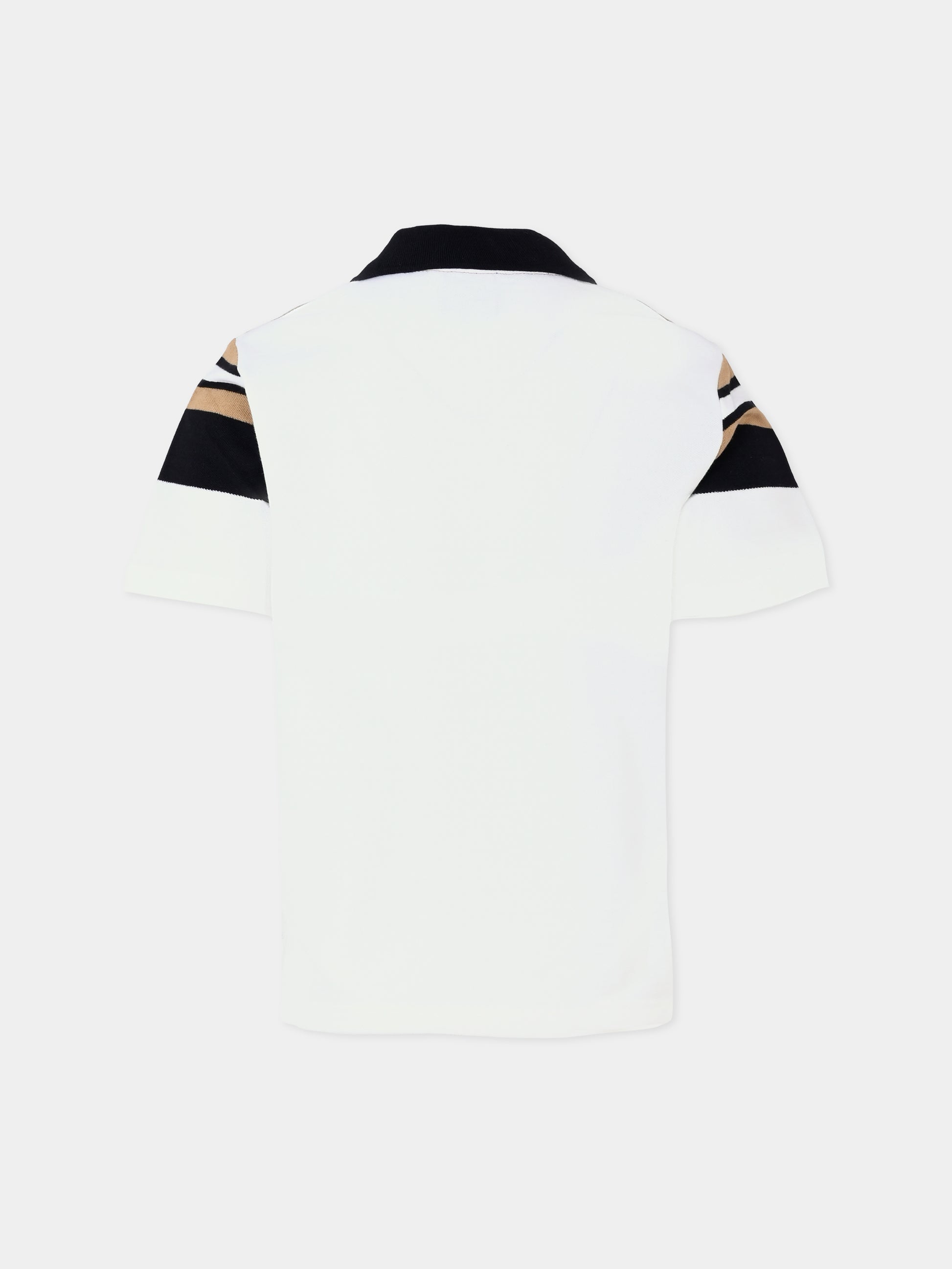 Polo bianca per bambino con logo,Boss,J51173 10P