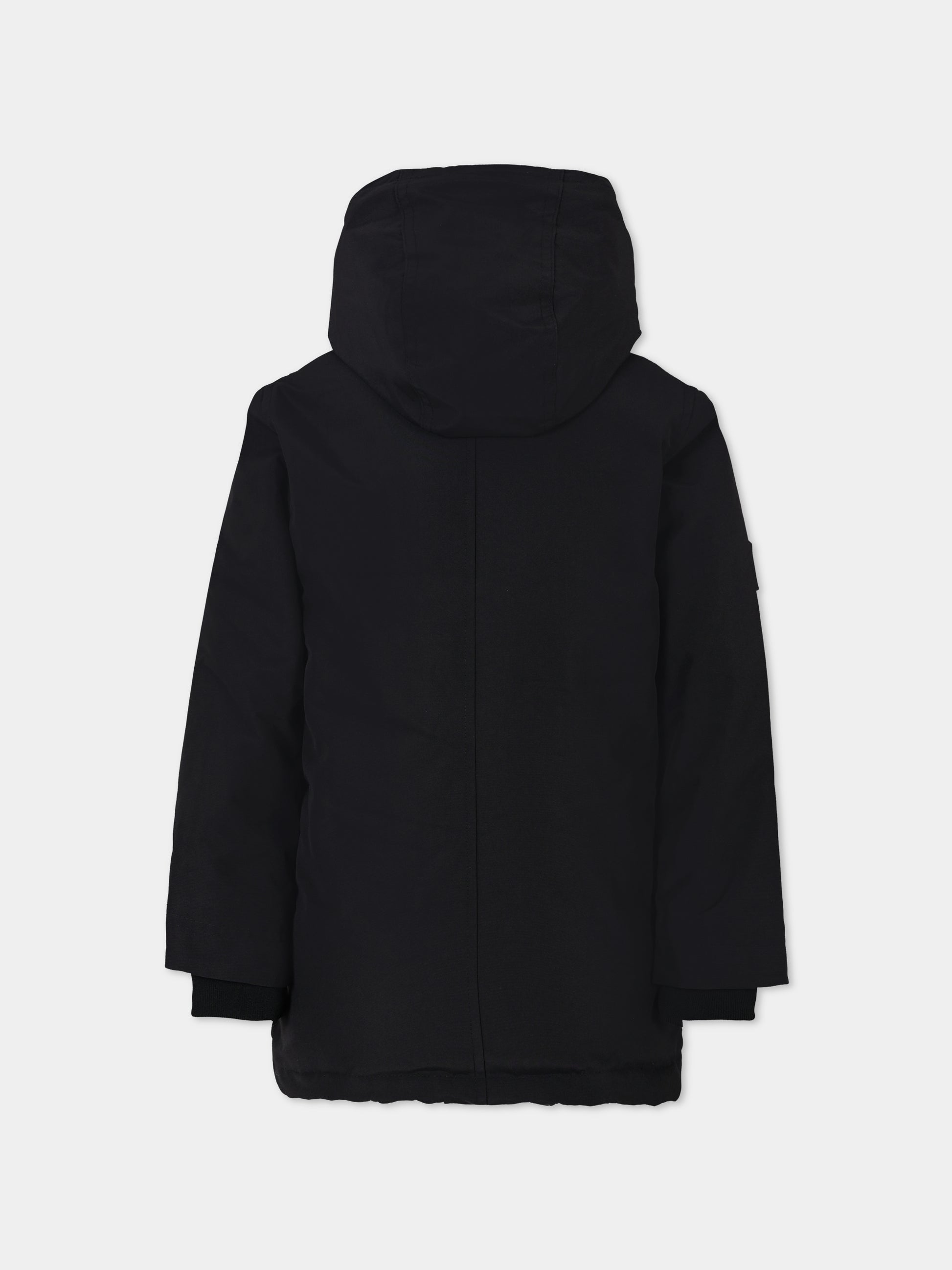 Parka nero per bambino con logo,Boss,J51231 09B