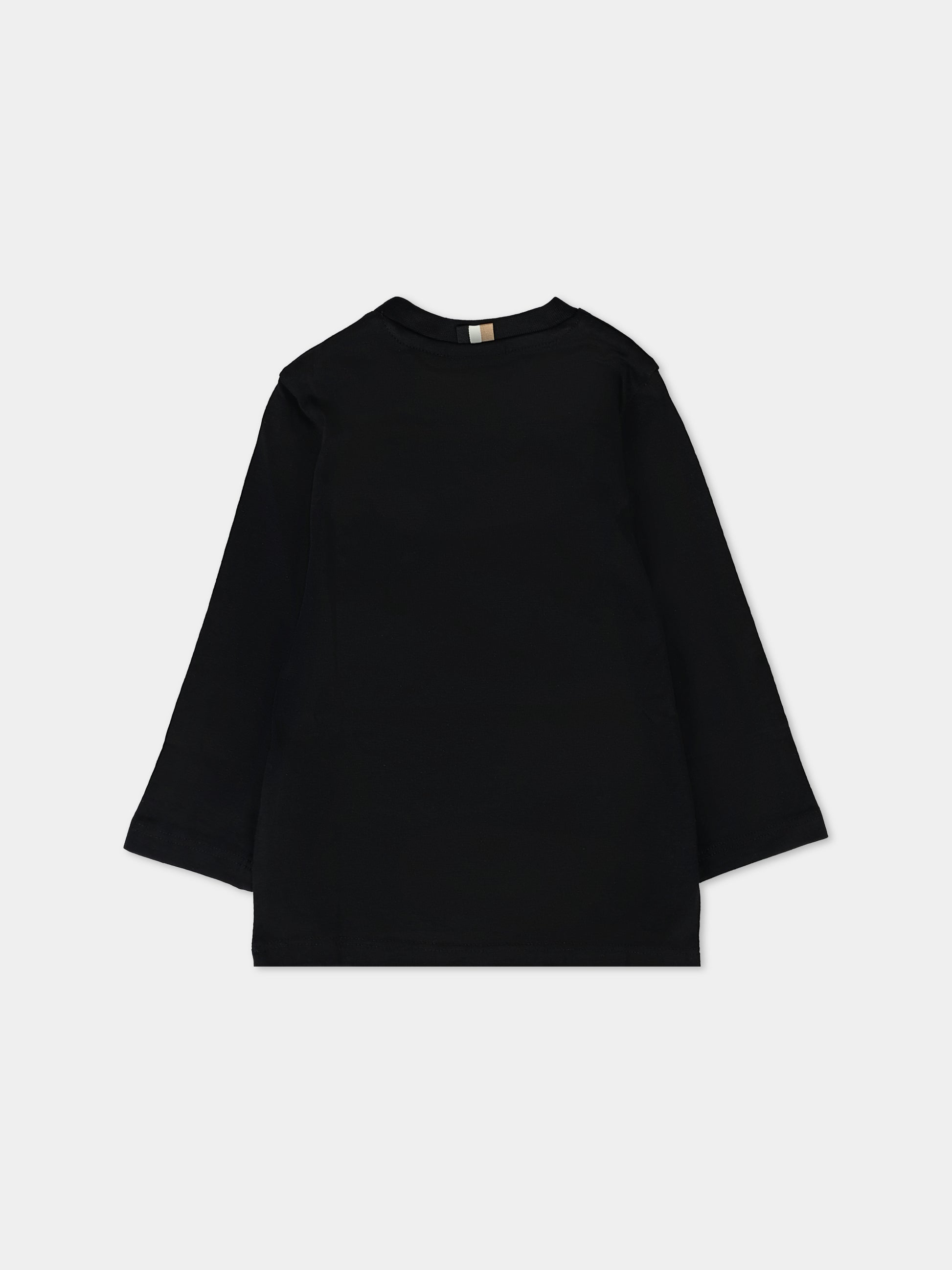 T-shirt nera per neonato con logo,Boss,J51293 09B