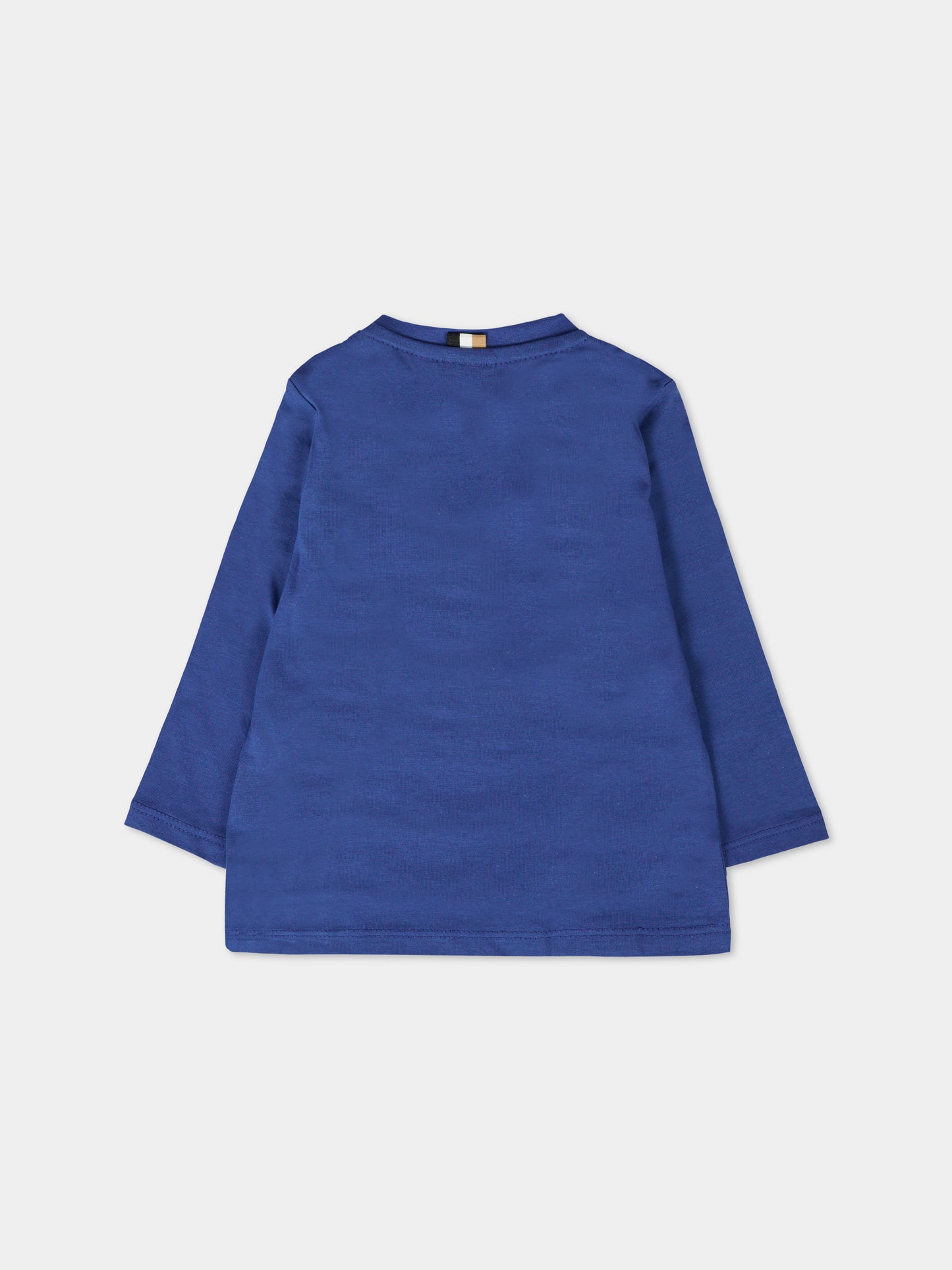 T-shirt blu per neonato con logo,Boss,J51293 86P