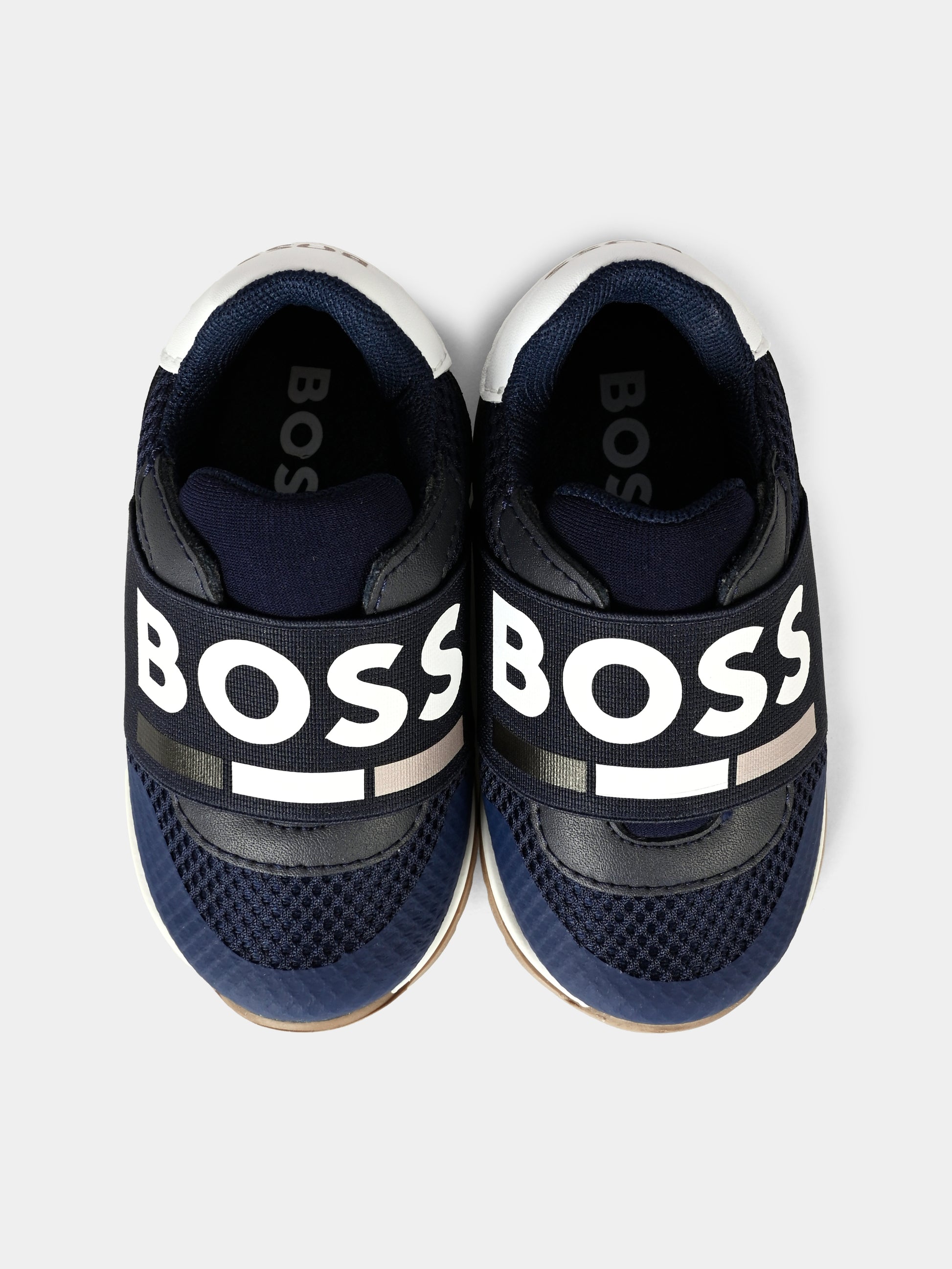 Sneakers blu per neonato e bambino con logo,Boss,J51335 849