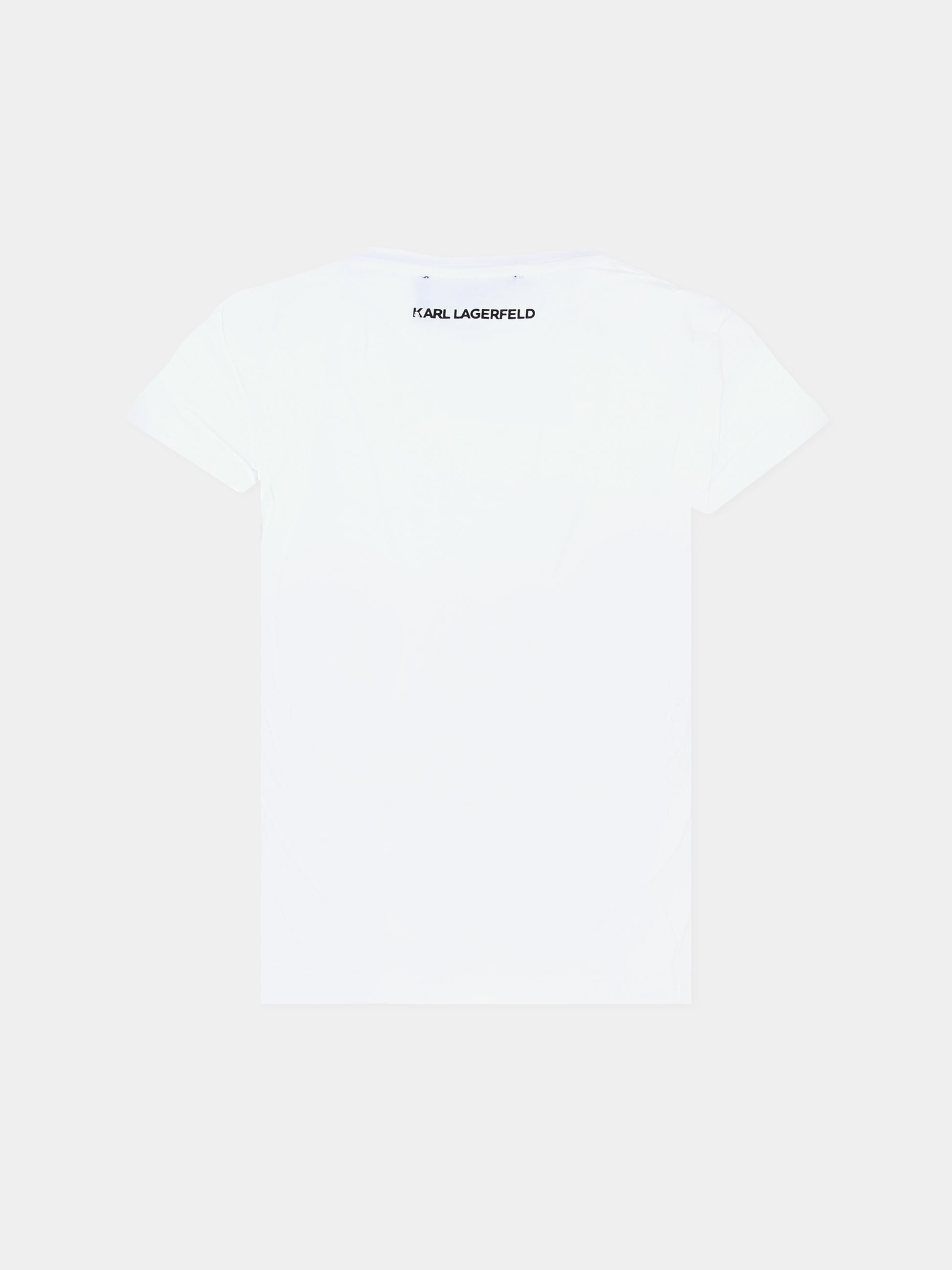 T-shirt bianca per bambina con Choupette,Karl Lagerfeld Kids,Z30211 10P