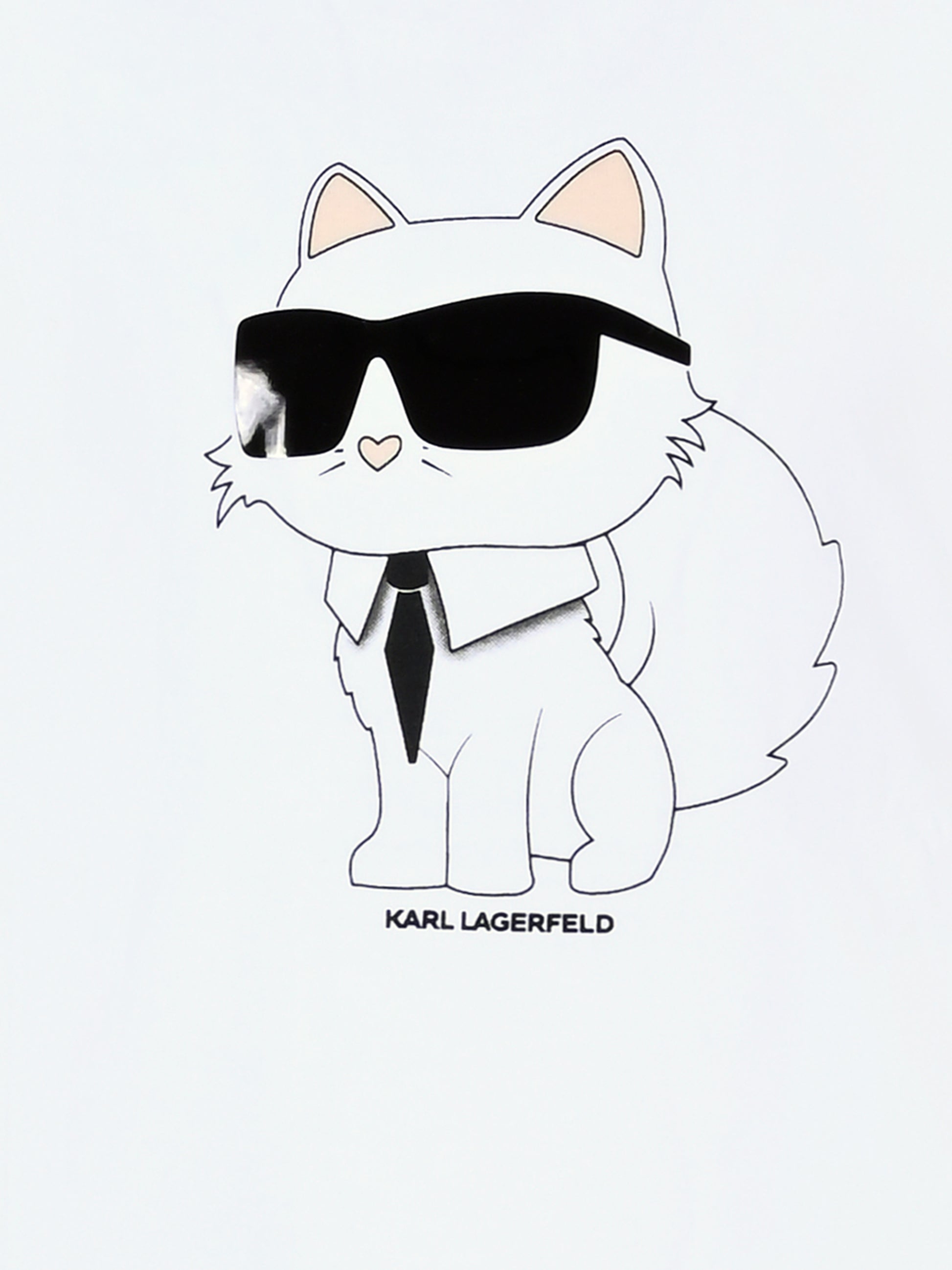 T-shirt bianca per bambina con Choupette,Karl Lagerfeld Kids,Z30211 10P