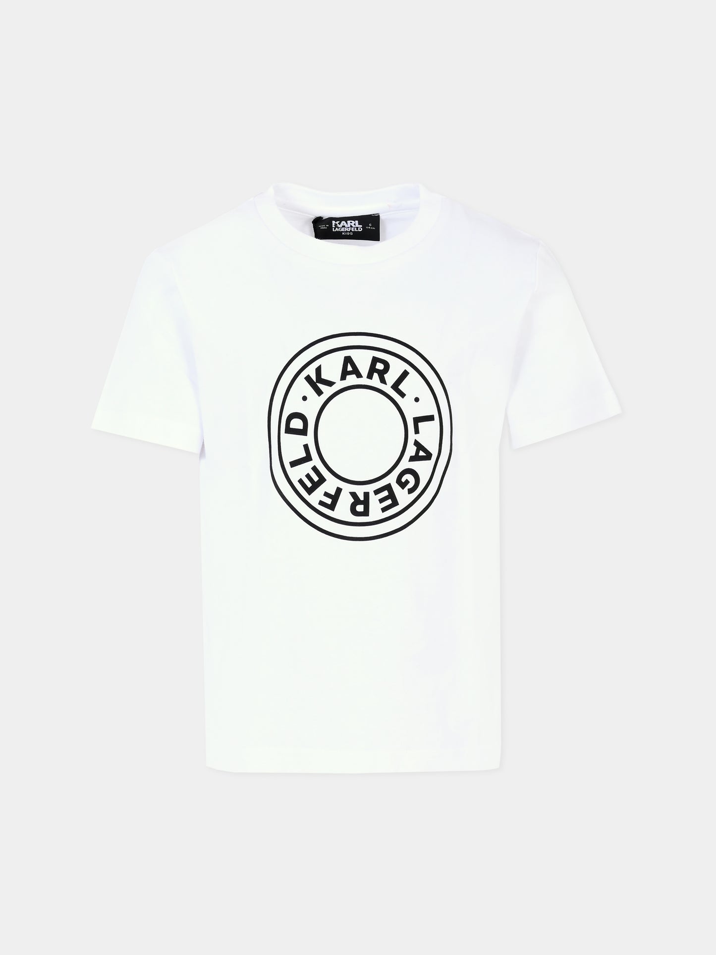 T-shirt bianca per bambini con logo,Karl Lagerfeld Kids,Z30235 10P