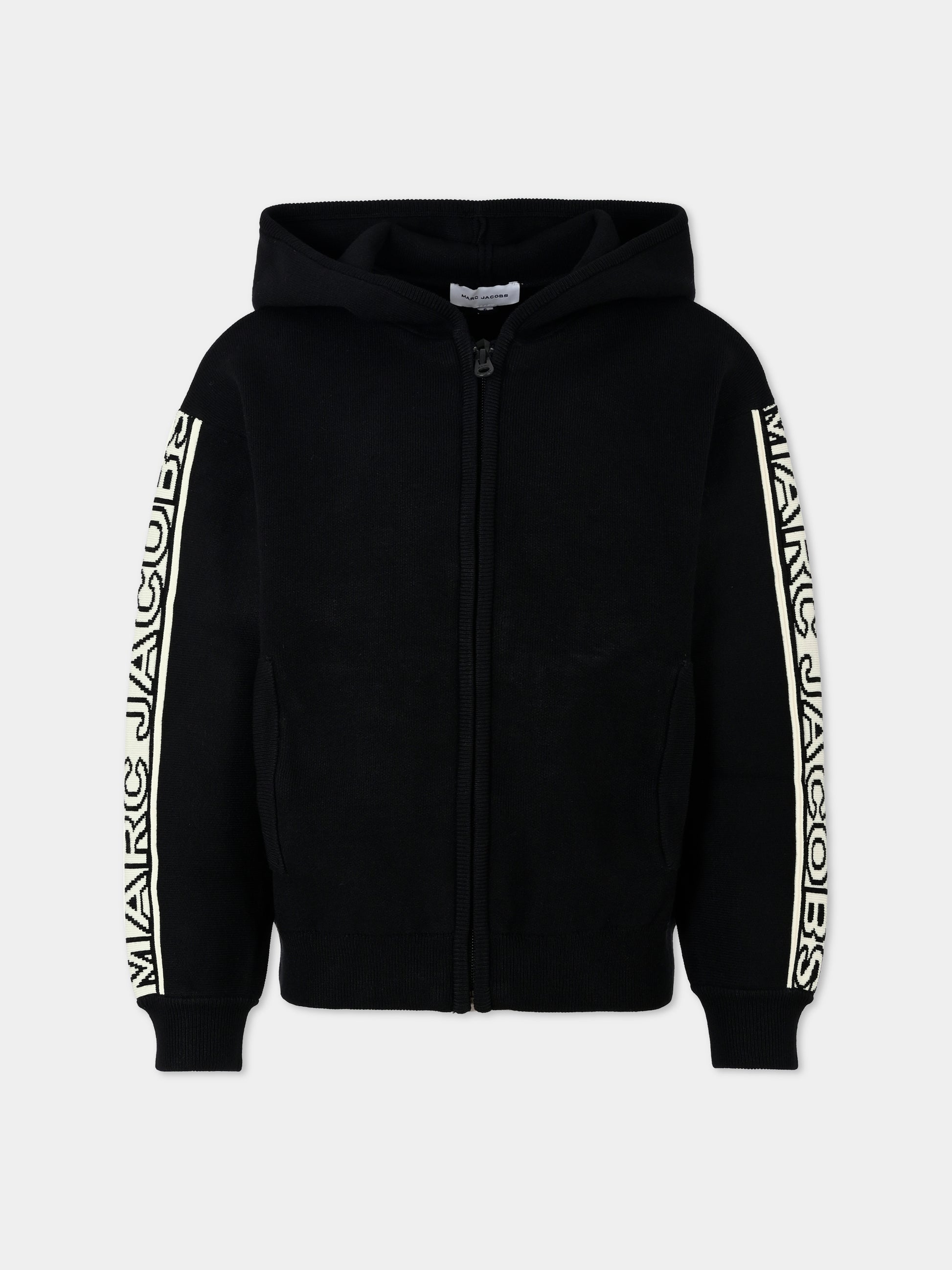 Cardigan nero per bambino con logo,Marc Jacobs,W60290 09B