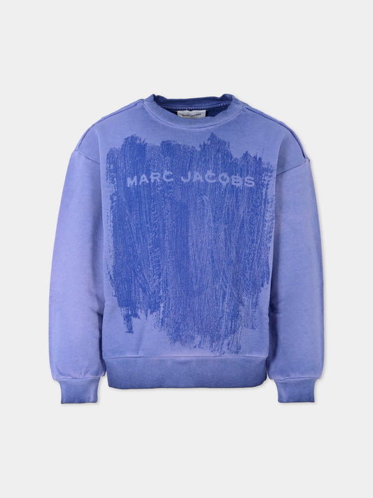 Felpa celeste per bambini con logo,Marc Jacobs,W60291 820