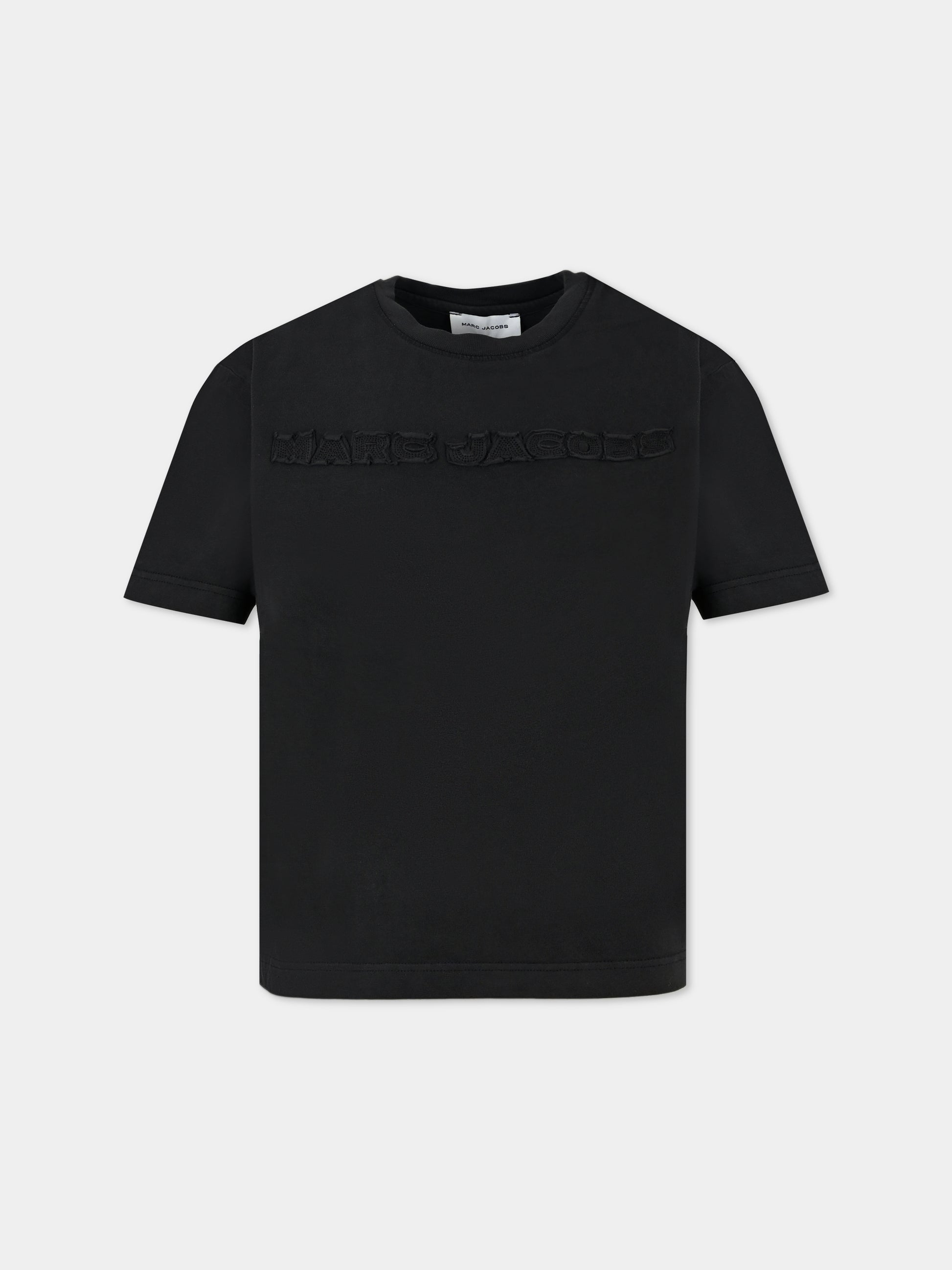 T-shirt nera per bambini con logo,Marc Jacobs,W60305 09B