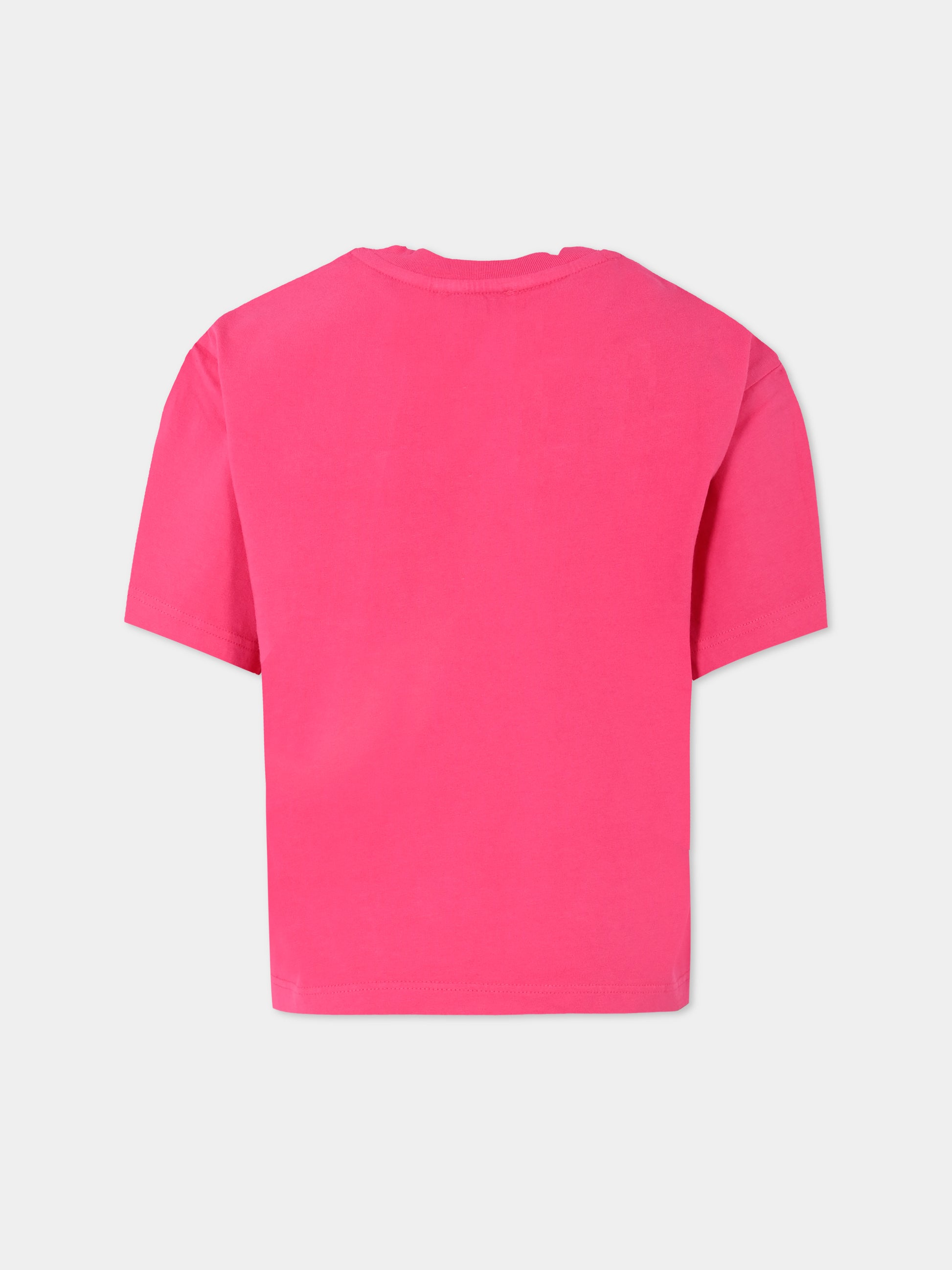 T-shirt fucsia per bambina con logo,Marc Jacobs,W60305 433
