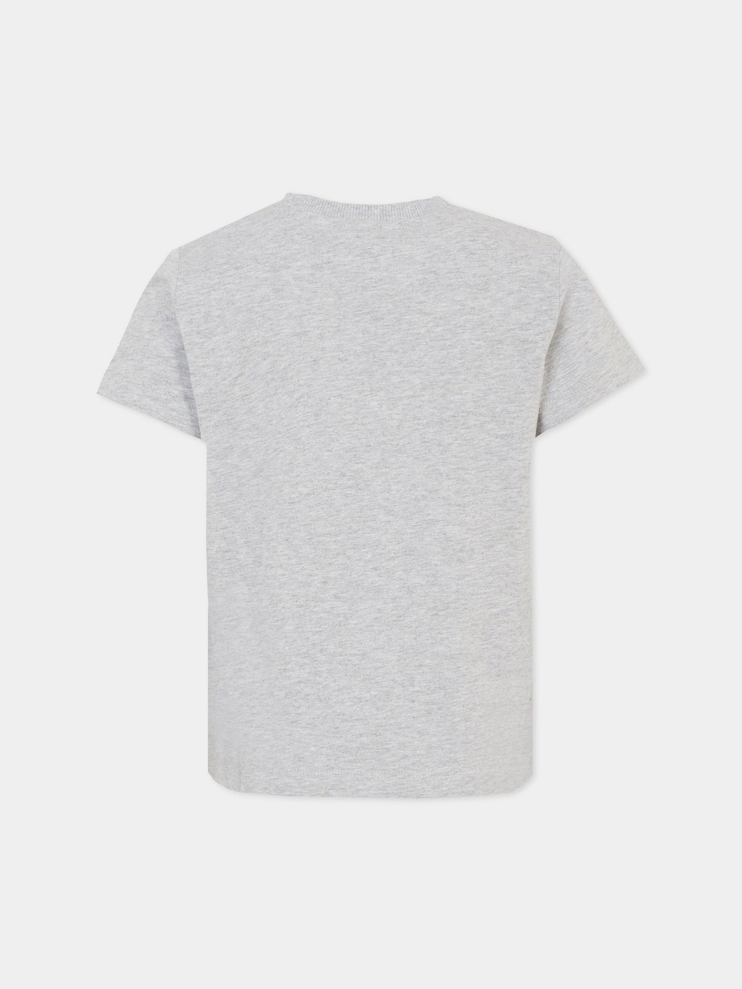 T-shirt grigia per bambini con patch Teddy Bear,Moschino Kids,H5M04K LAA02 60926