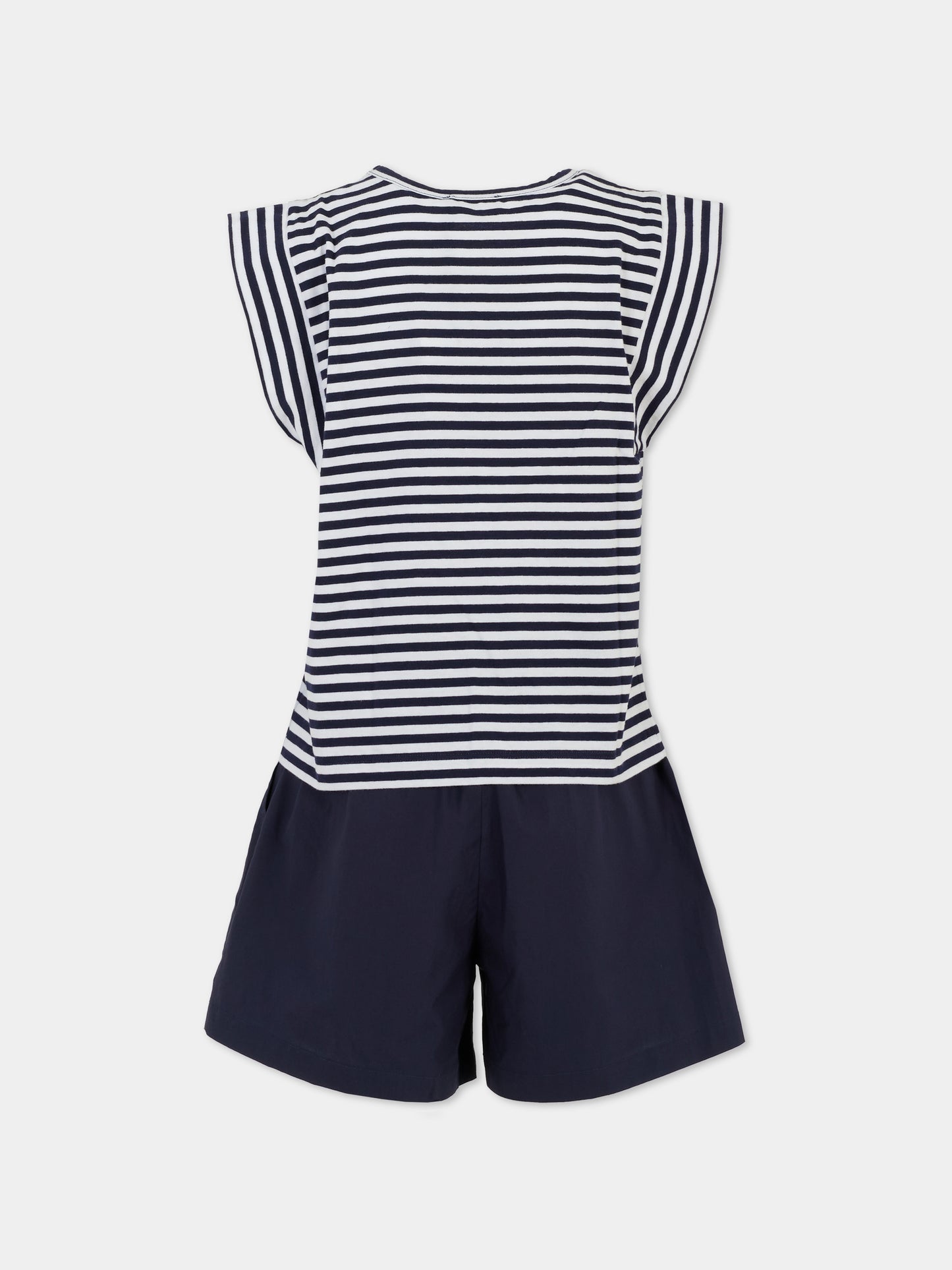 Completo blu per bambina con logo,Moschino Kids,HDG01F LAE08 83442