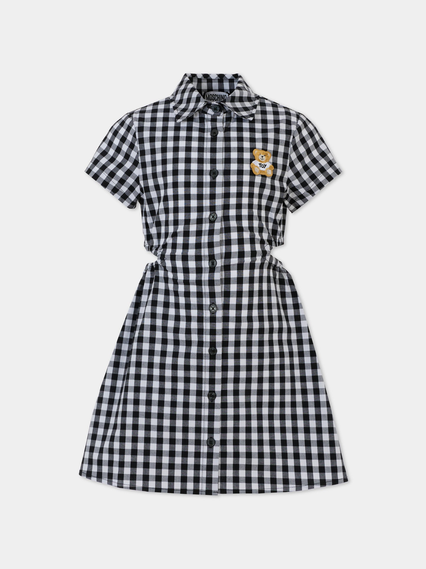 Vestito nero per bambina con Teddy Bear,Moschino Kids,HDV0G0 LME04 80359