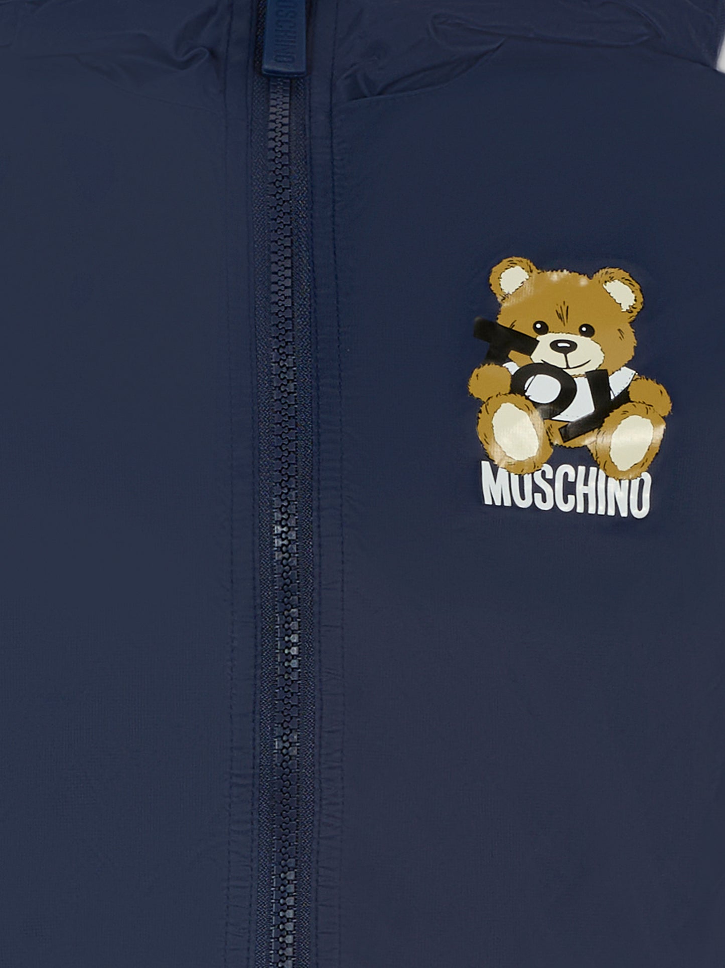 Giacca a vento blu per bambini con Teddy Bear,Moschino Kids,HMS04G L3A69 40016