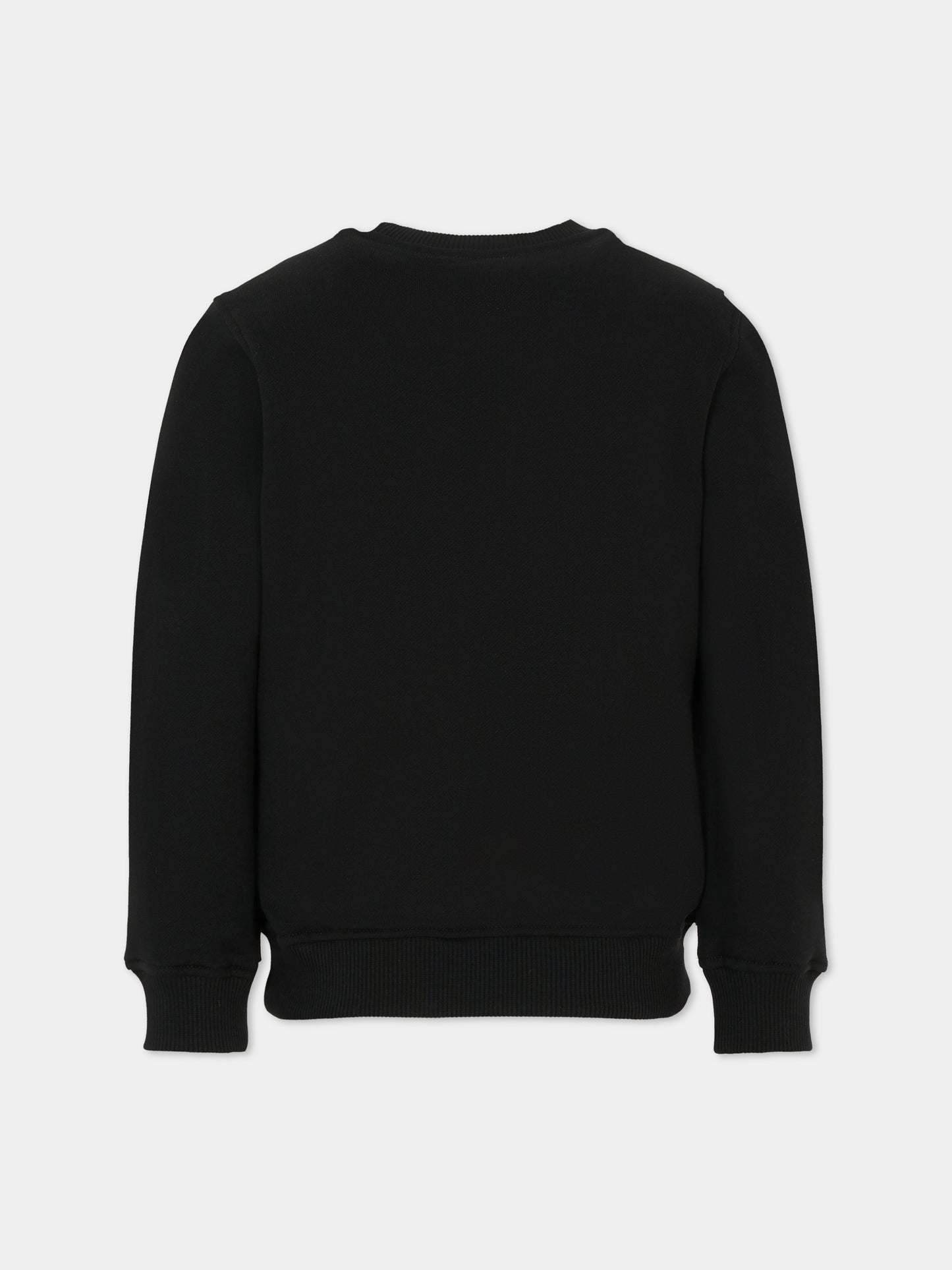 Felpa nera per bambino con stampa uova,Moschino Kids,HOF08V LCA52 60100