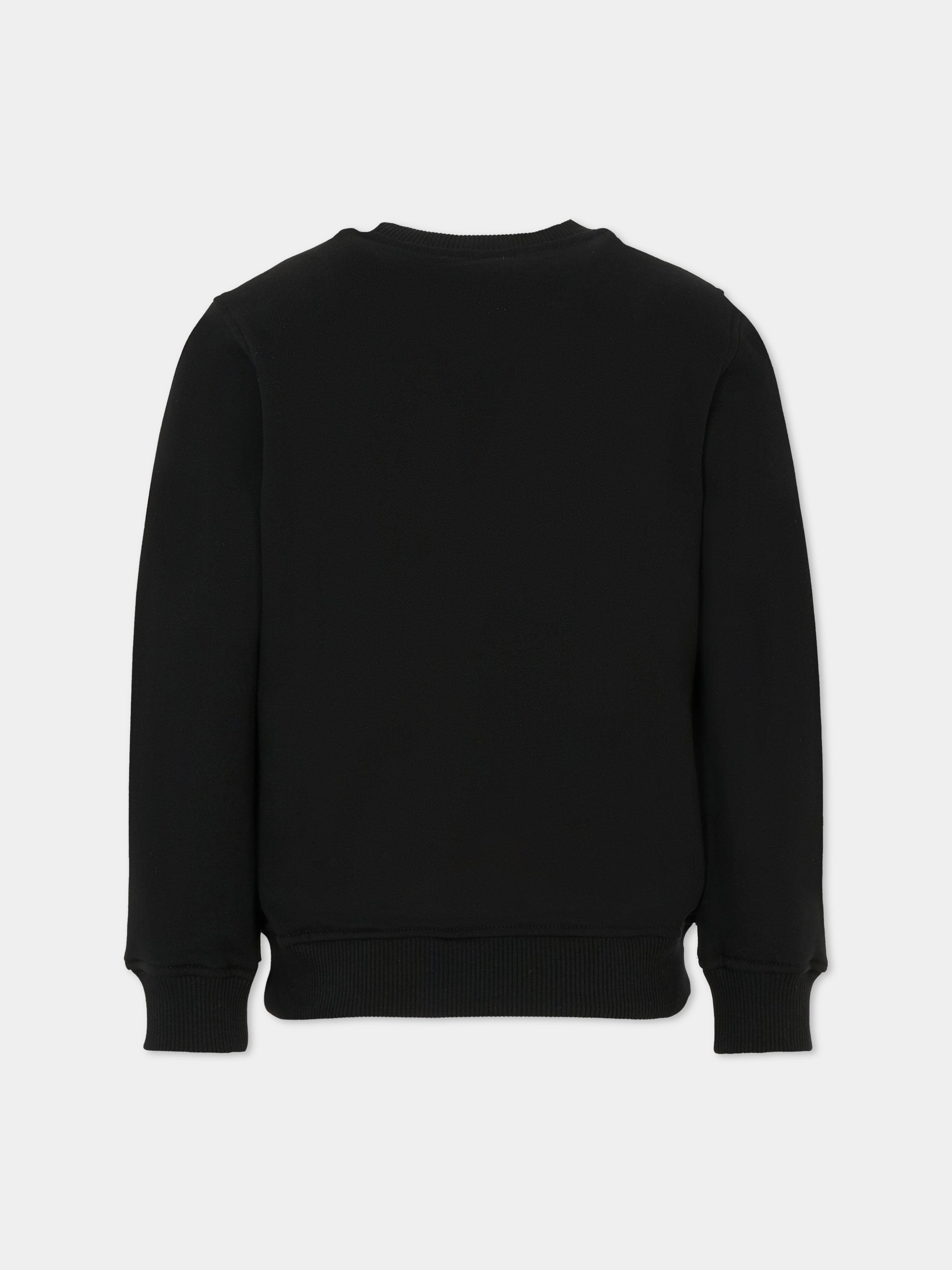 Felpa nera per bambino con stampa uova,Moschino Kids,HOF08V LCA52 60100