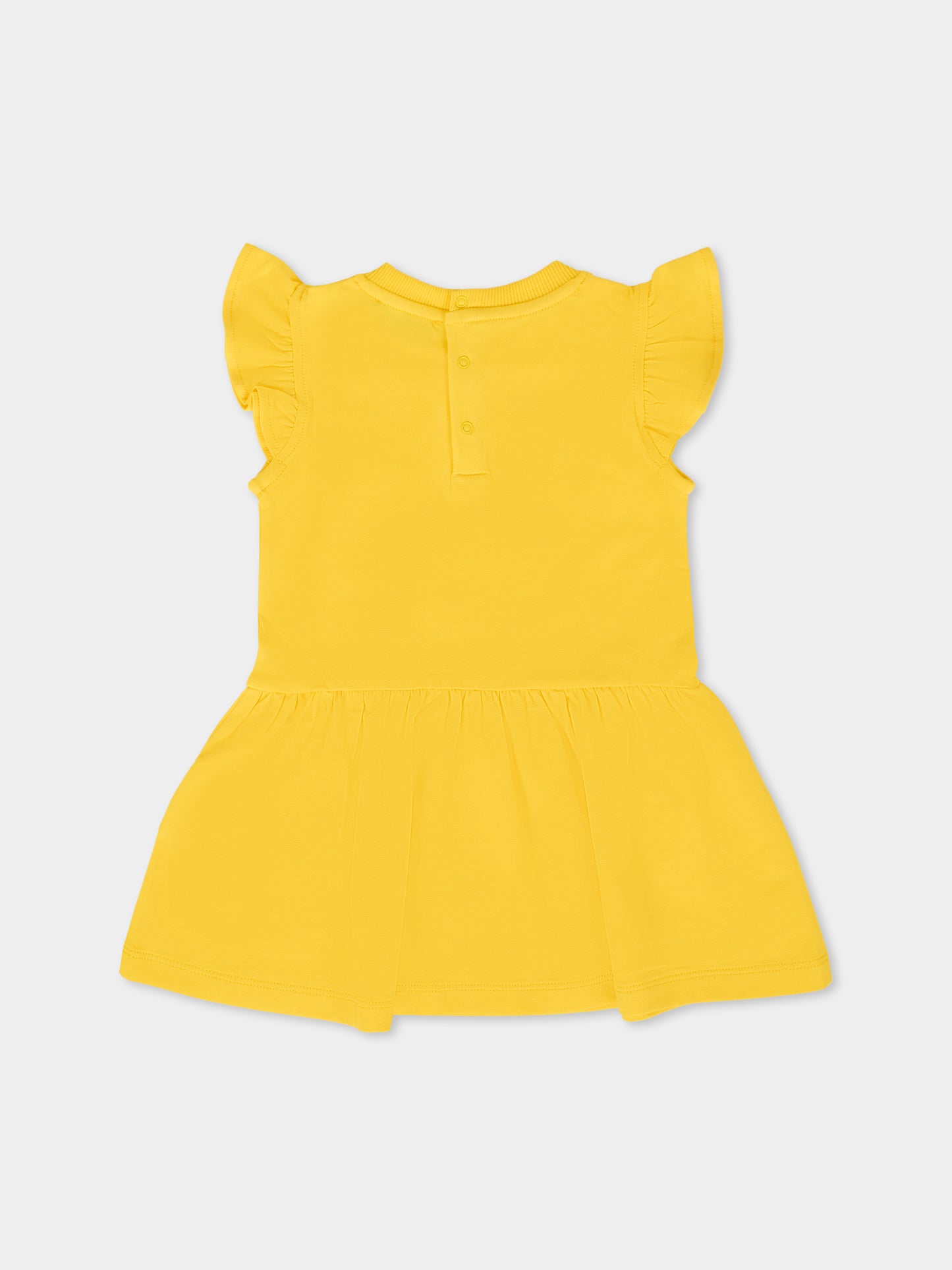 Vestito giallo per neonata con Teddy Bear,Moschino Kids,MDV0BU LBA10 50577