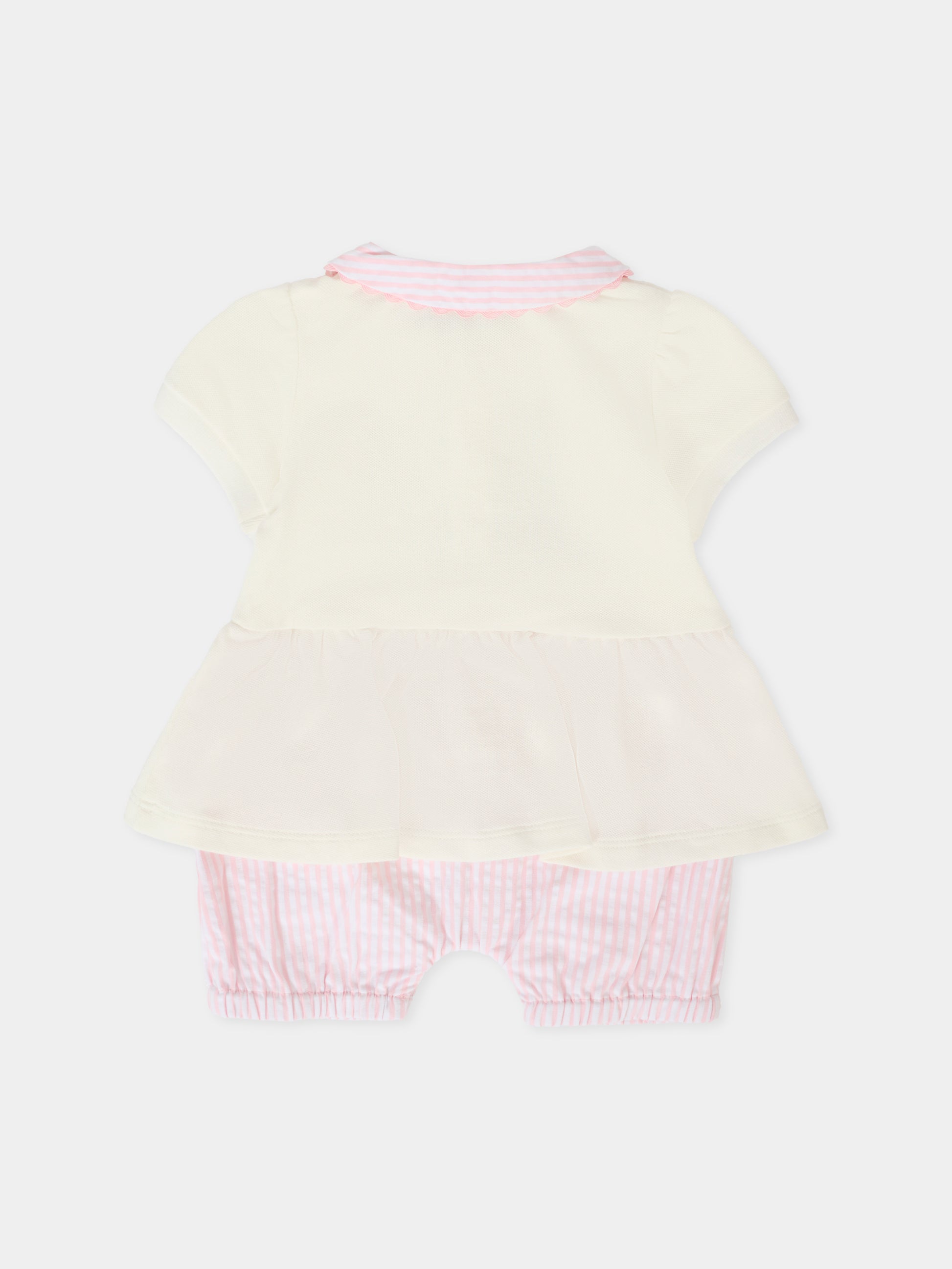 Pagliaccetto avorio per neonata con Teddy Bear,Moschino Kids,MDY019 LFA01 84324