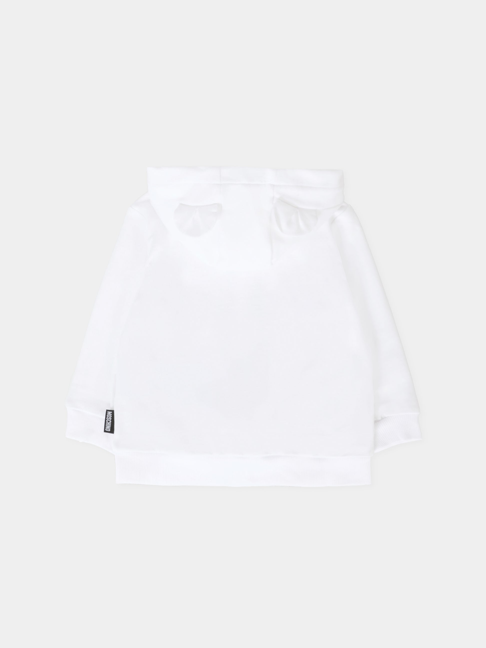 Felpa bianca per neonati con patch Teddy Bear,Moschino Kids,MUF05Y LCA19 10101