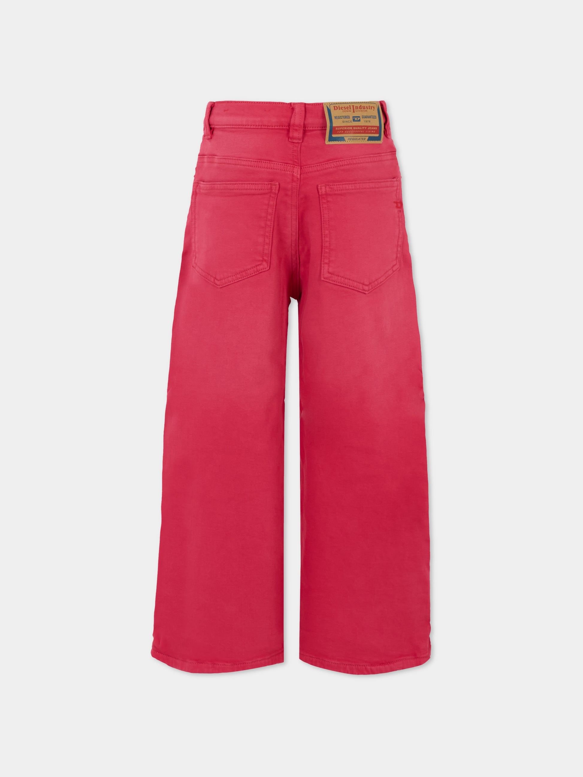 Pantaloni fucsia per bambina con logo,Diesel,J01275 KXBPH K362