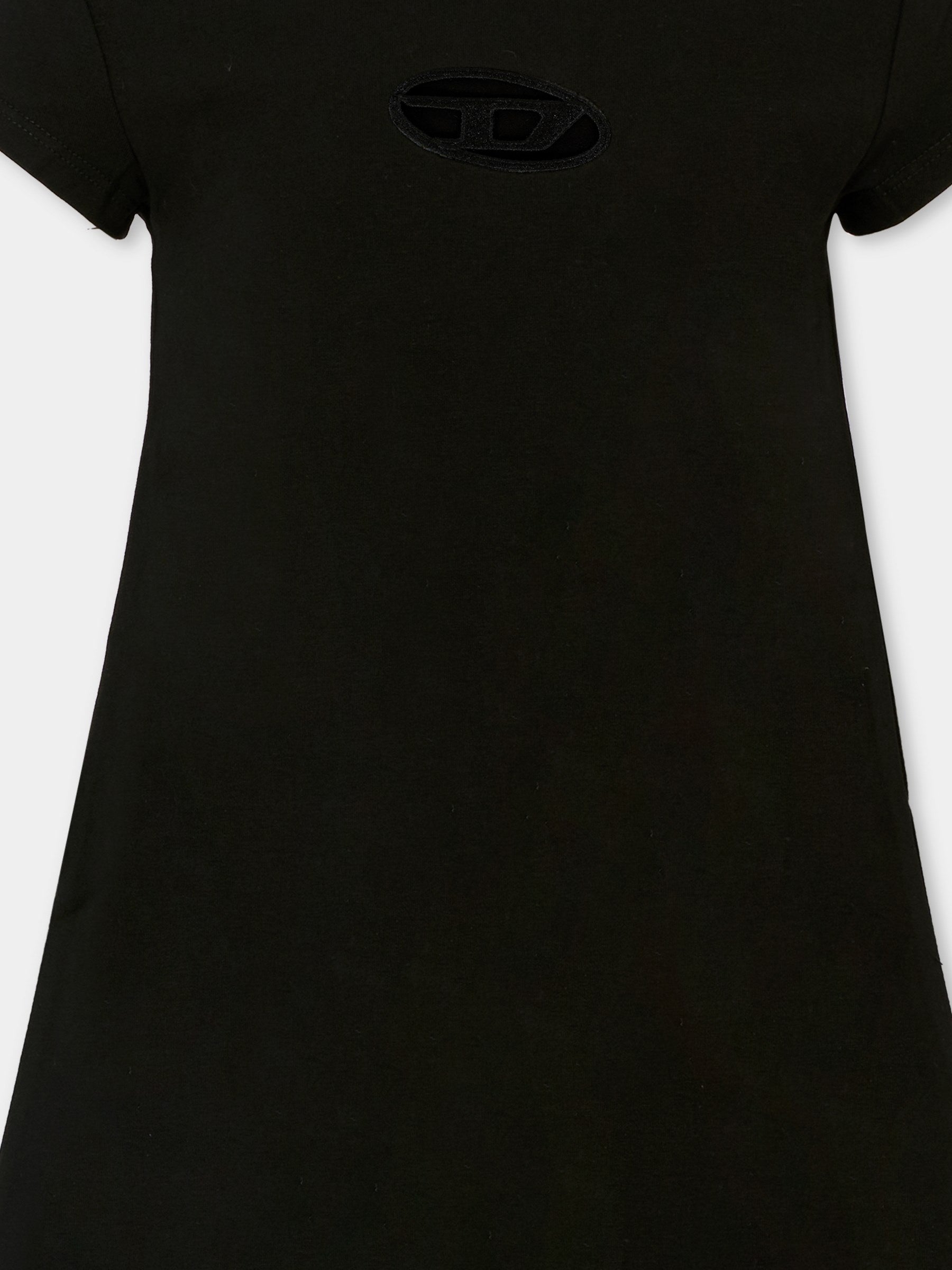 Vestito nero per bambina con logo,Diesel,J01820 0AFAA K900