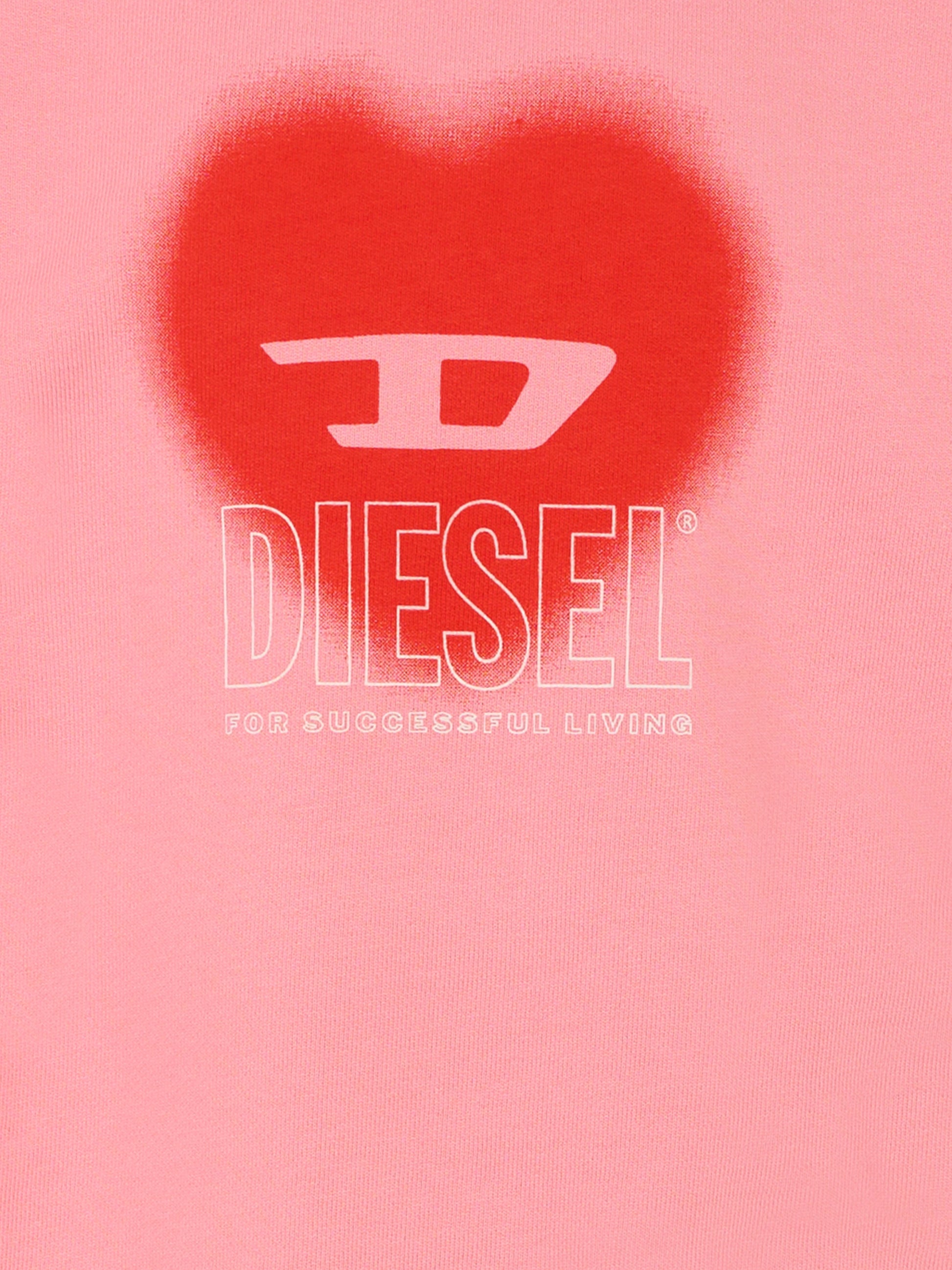 Felpa rosa per bambina con cuore,Diesel,J02230 0JFAV K310