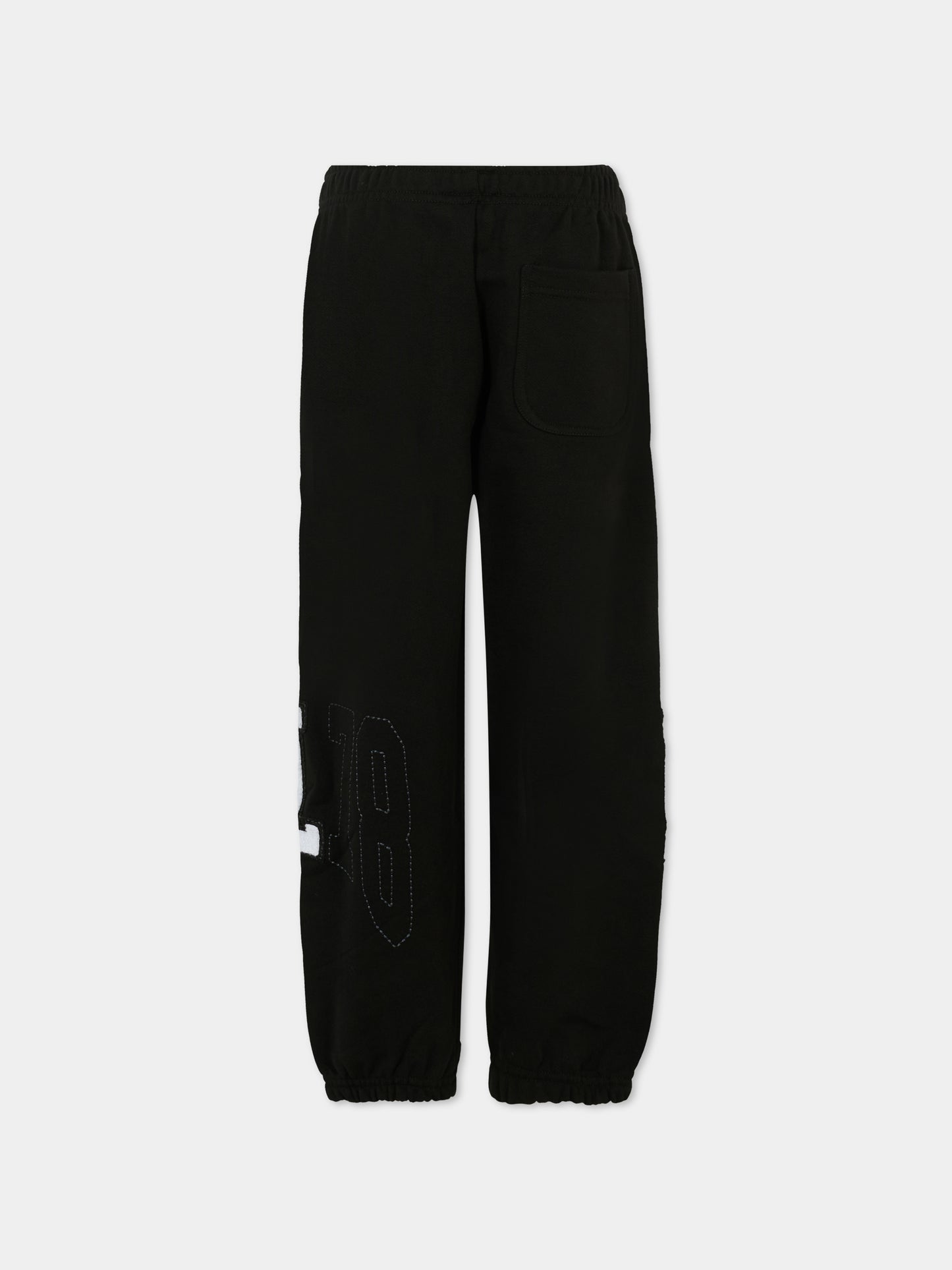 Pantaloni neri per bambino con logo ricamato,Diesel,J02227 KYAZM K900
