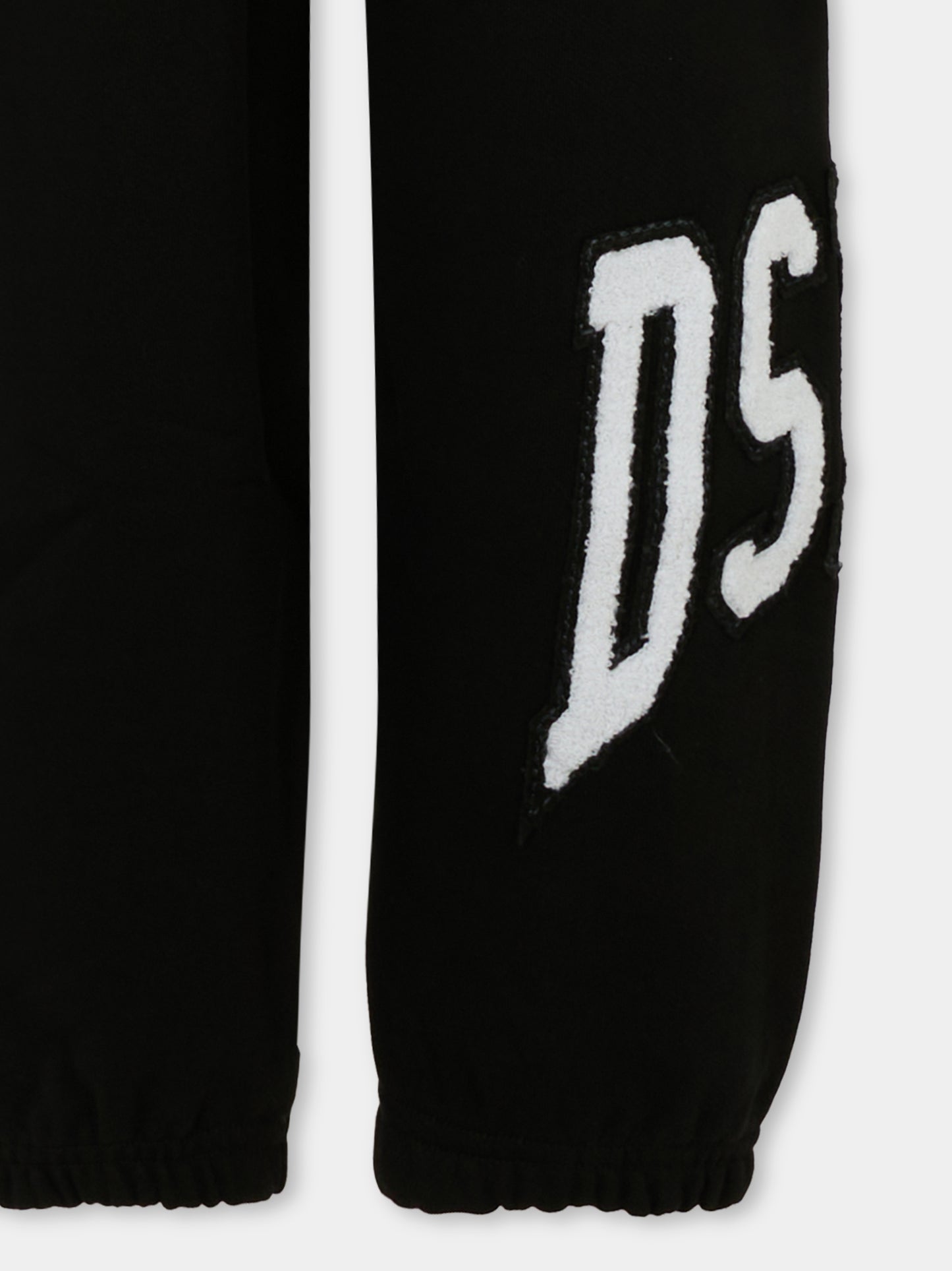 Pantaloni neri per bambino con logo ricamato,Diesel,J02227 KYAZM K900