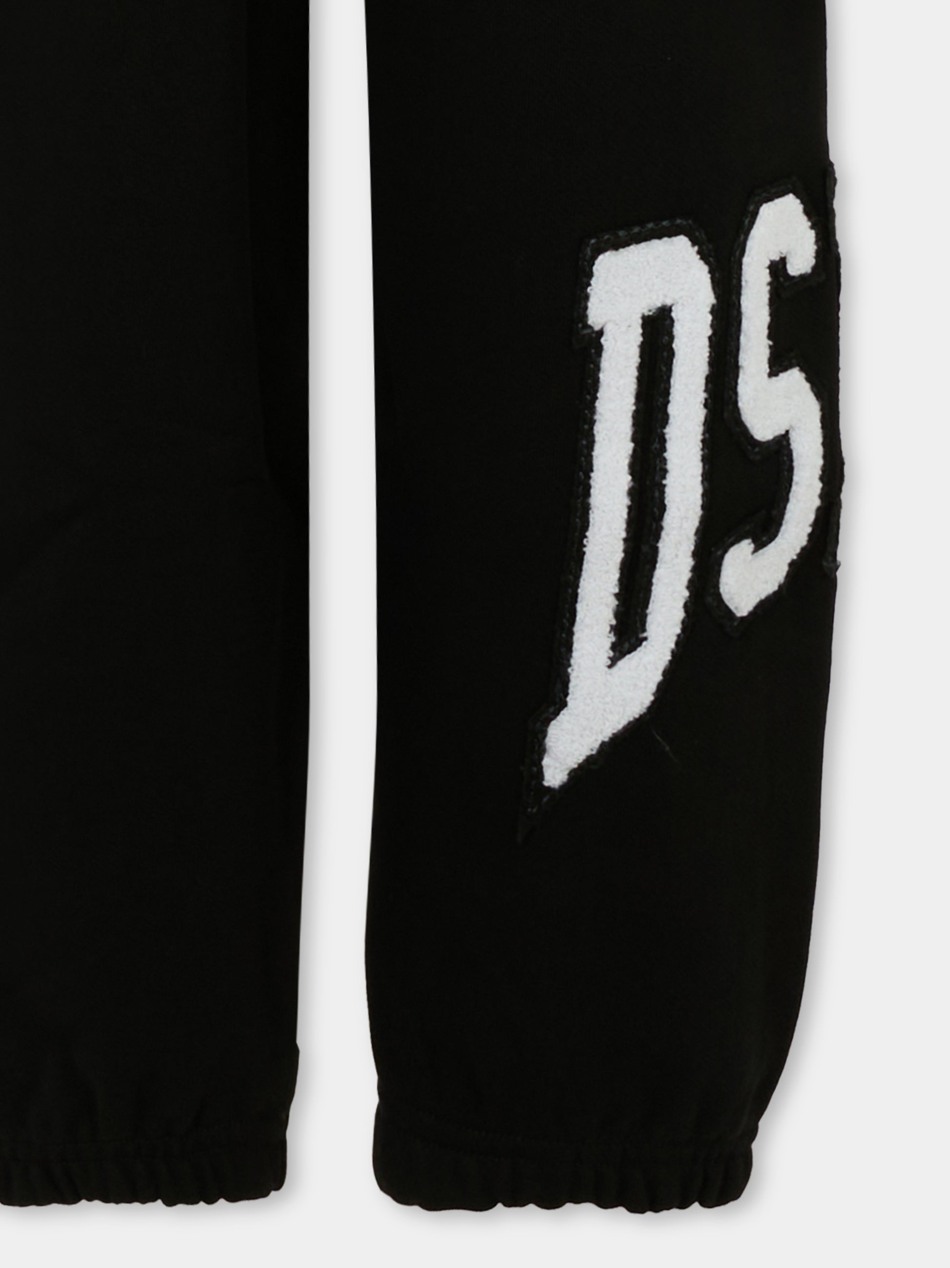 Pantaloni neri per bambino con logo ricamato,Diesel,J02227 KYAZM K900