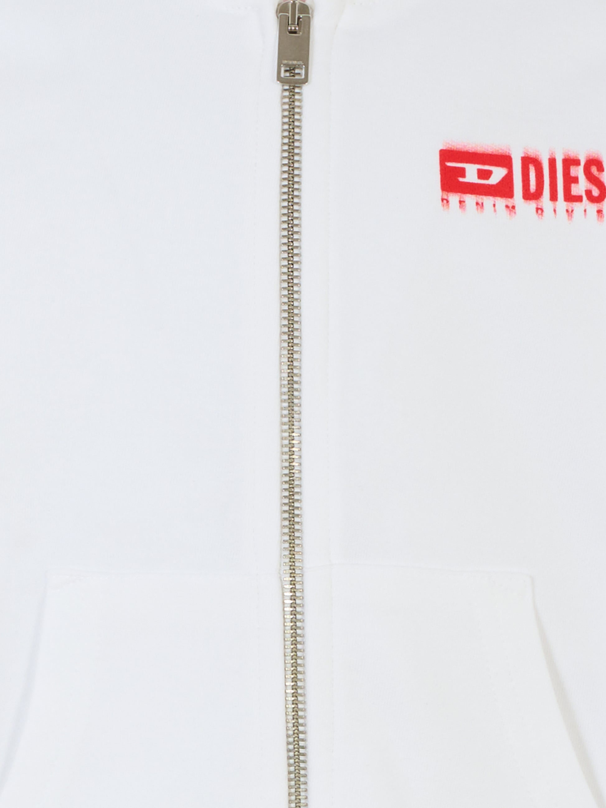 Felpa bianca per bambino con logo,Diesel,J02039 KYAVF K100
