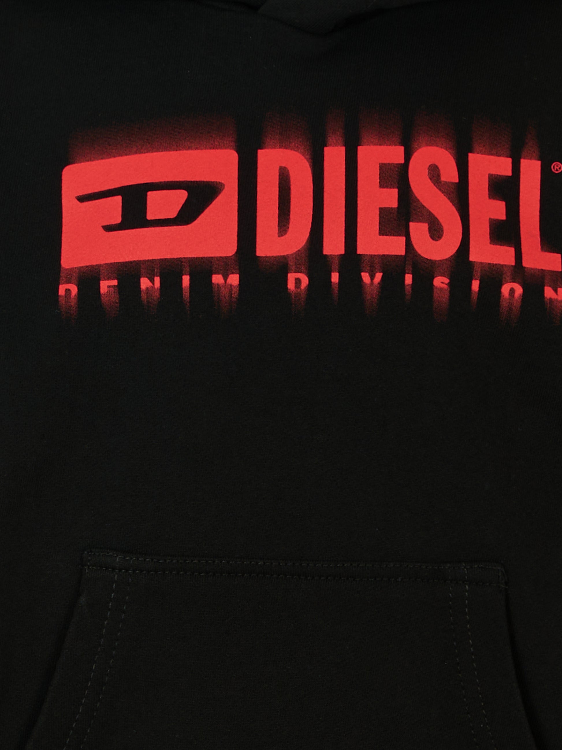 Felpa nera per bambino con logo,Diesel,J02042 KYAVF K9002