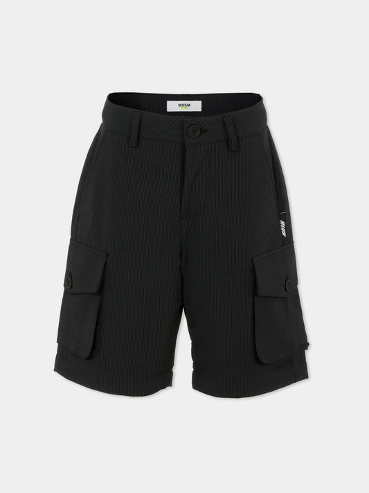 Shorts blu per bambino con logo,Msgm Kids,S5MSJBBE047 060