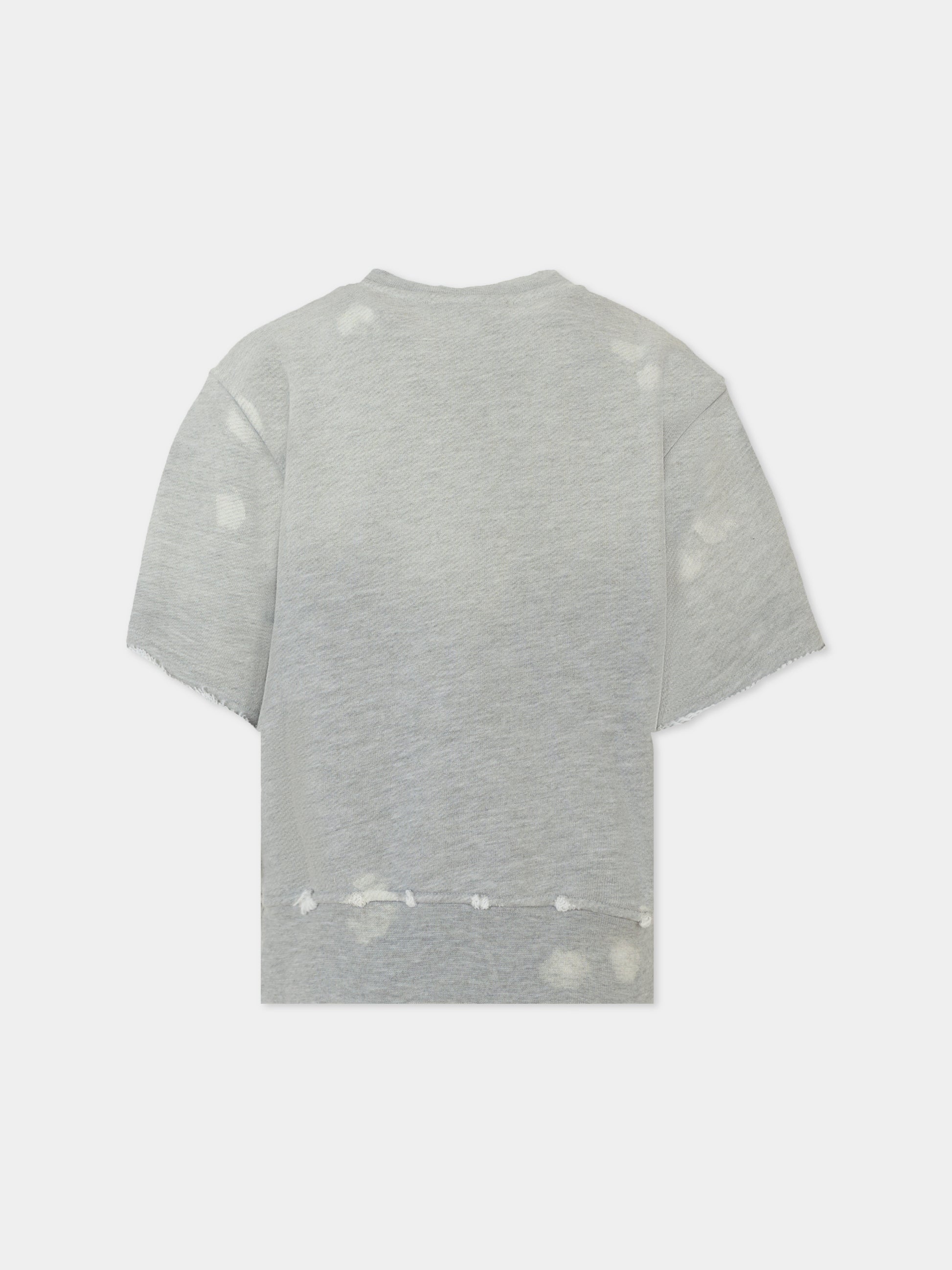 Felpa grigia per bambino con logo,Msgm Kids,S5MSJBSW157 101