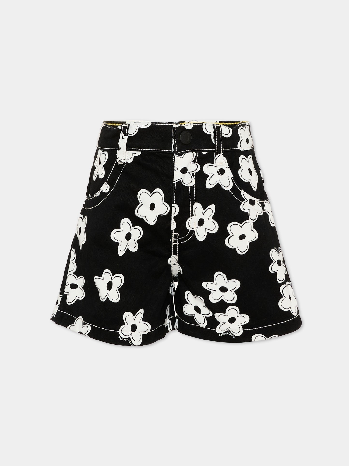 Shorts neri per bambina con fiori,Marc Jacobs,W60733 09B