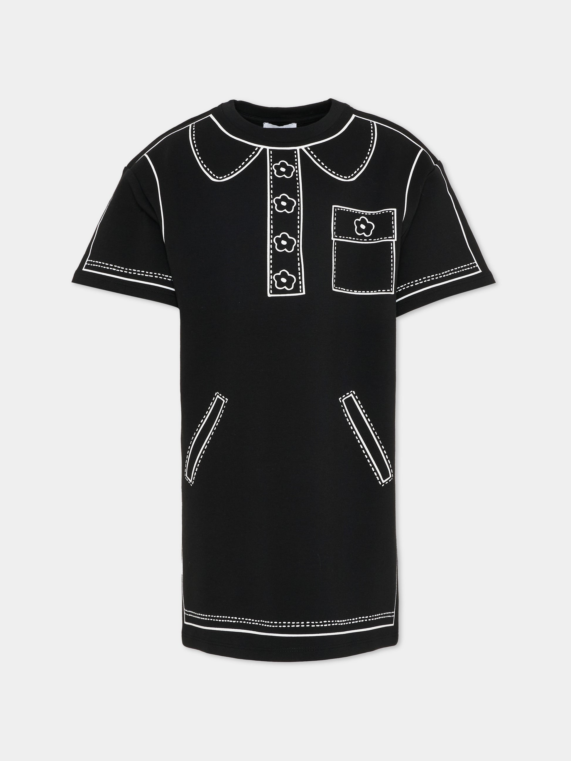 Vestito nero per bambina con margherite,Marc Jacobs,W60710 09B