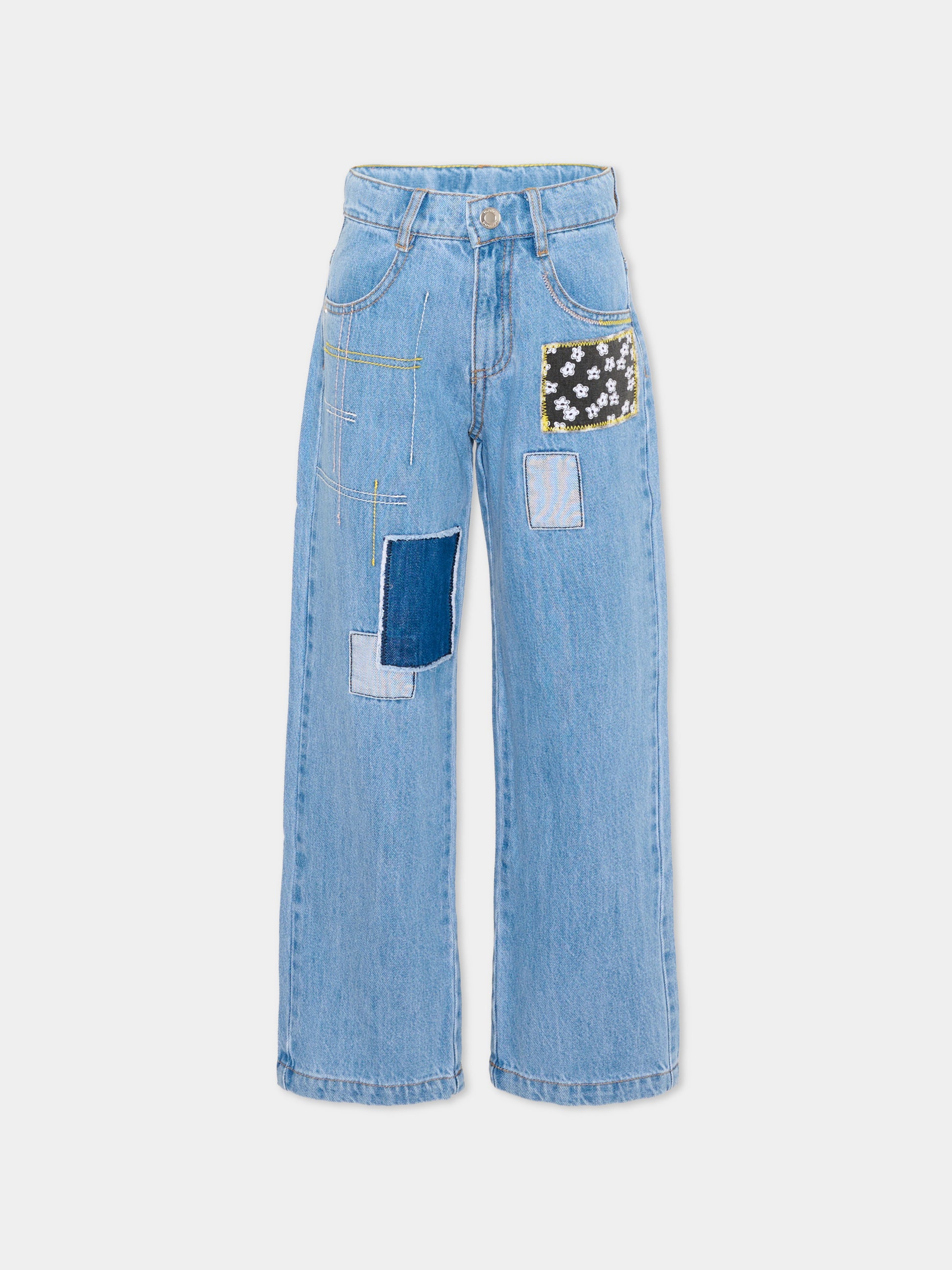 Jeans denim per bambina con patchwork,Marc Jacobs,W60728 Z10