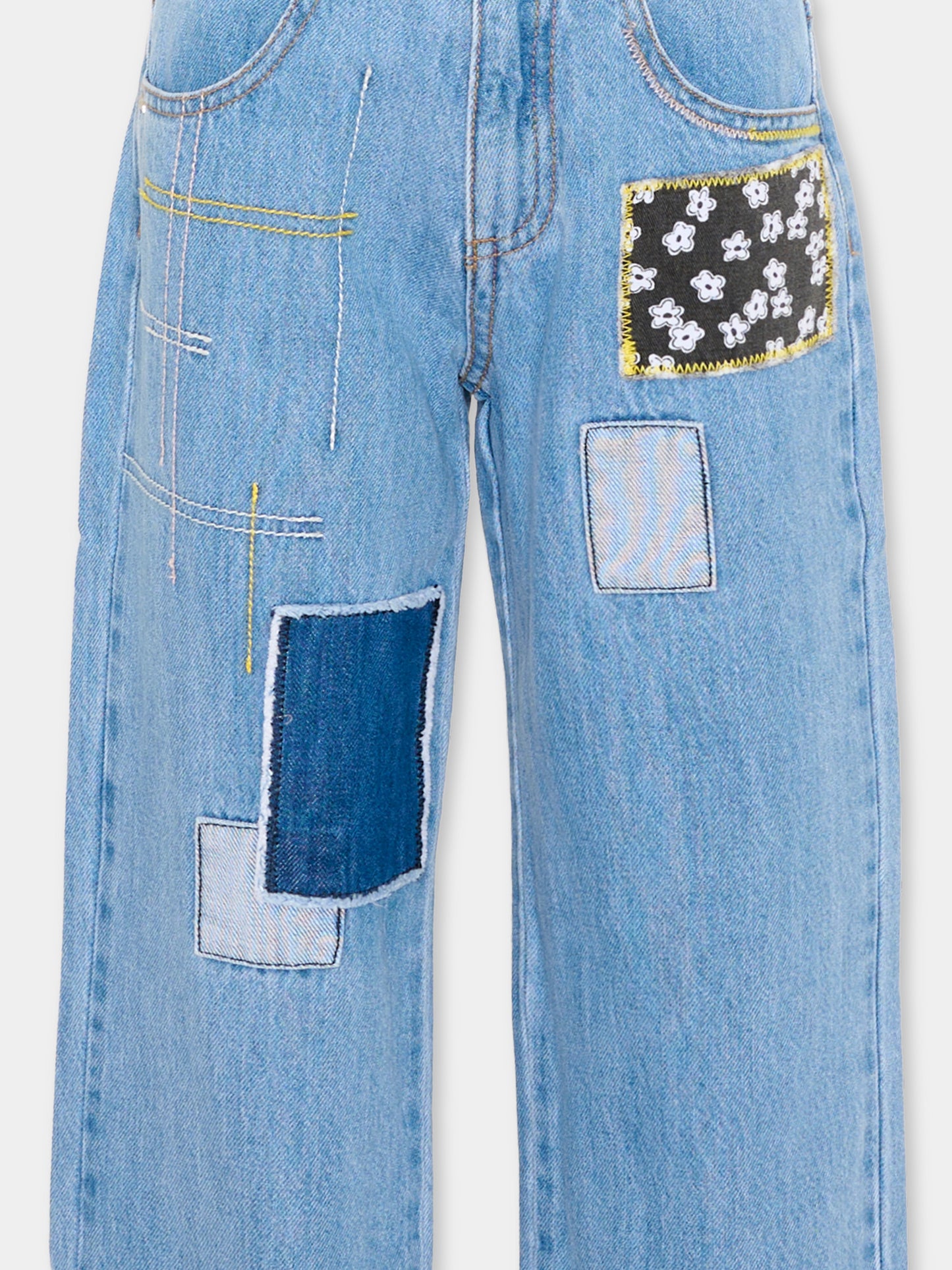 Jeans denim per bambina con patchwork,Marc Jacobs,W60728 Z10