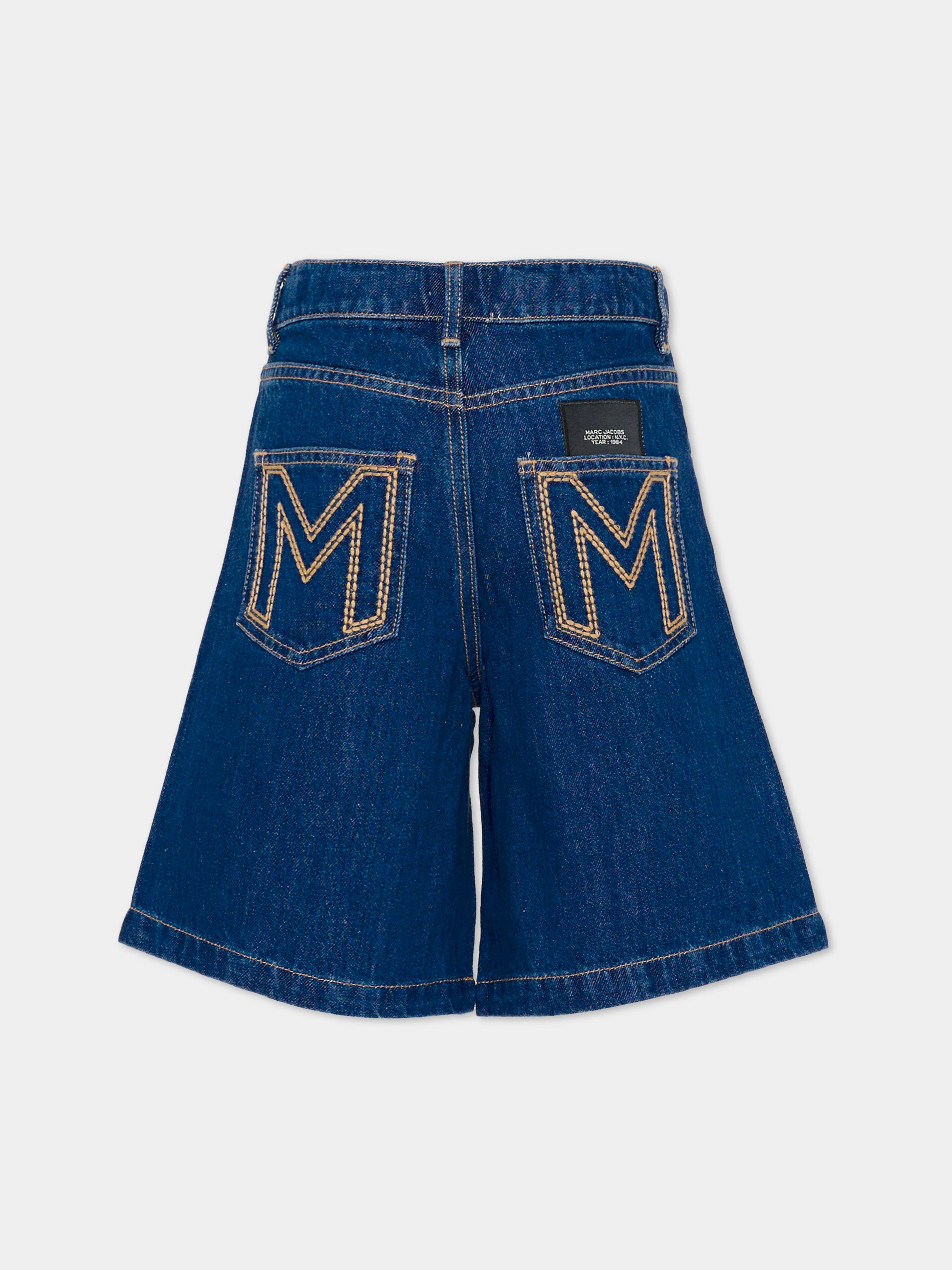 Shorts denim per bambina con margherite,Marc Jacobs,W60732 Z10
