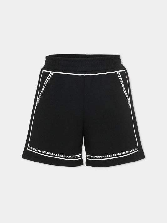 Shorts neri per bambina con margherita,Marc Jacobs,W60736 09B