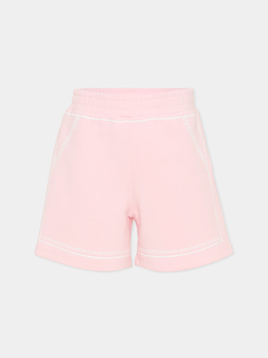 Shorts rosa per bambina con margherita,Marc Jacobs,W60736 475