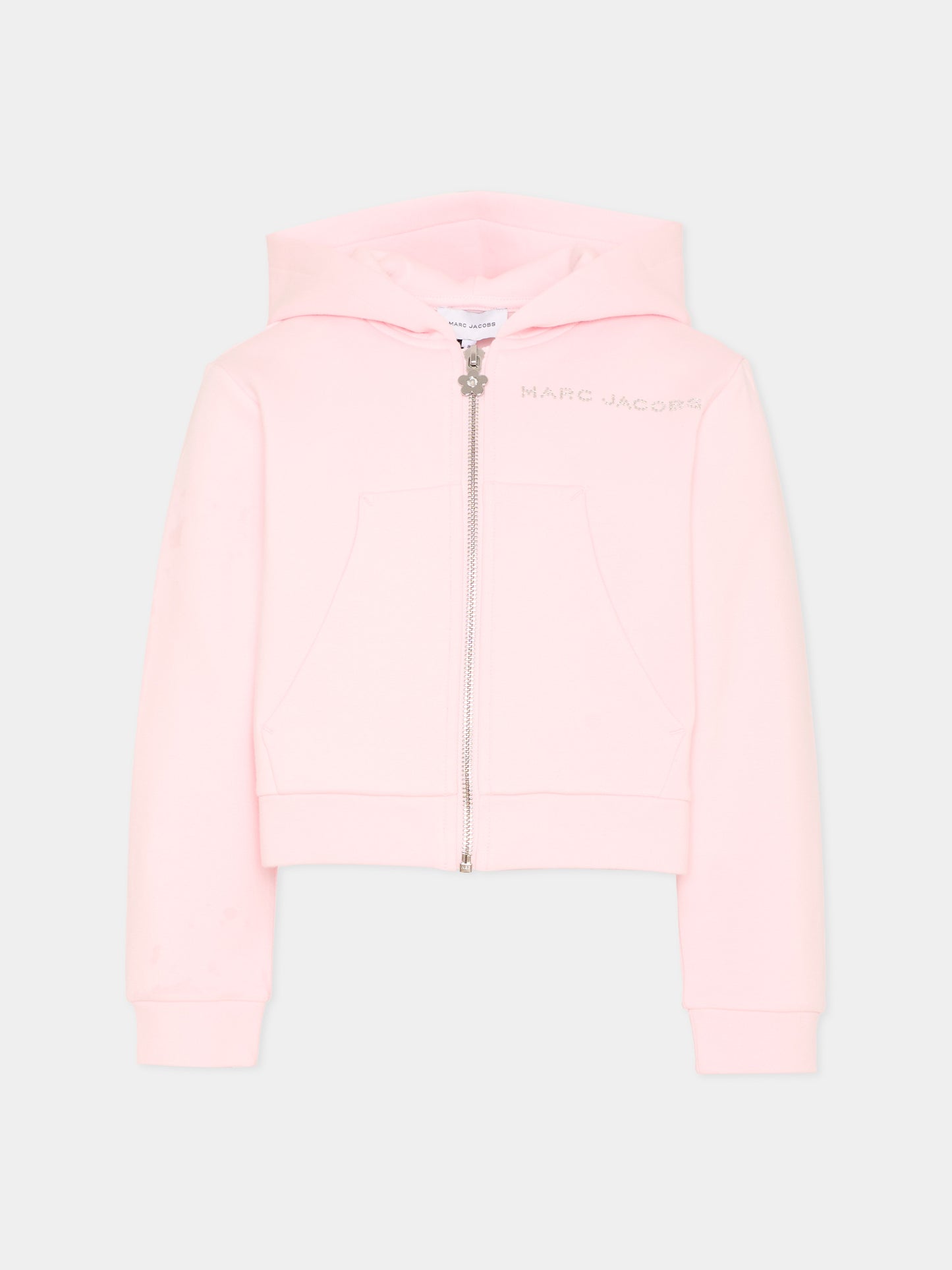 Felpa rosa per bambina con logo strass,Marc Jacobs,W60752 475