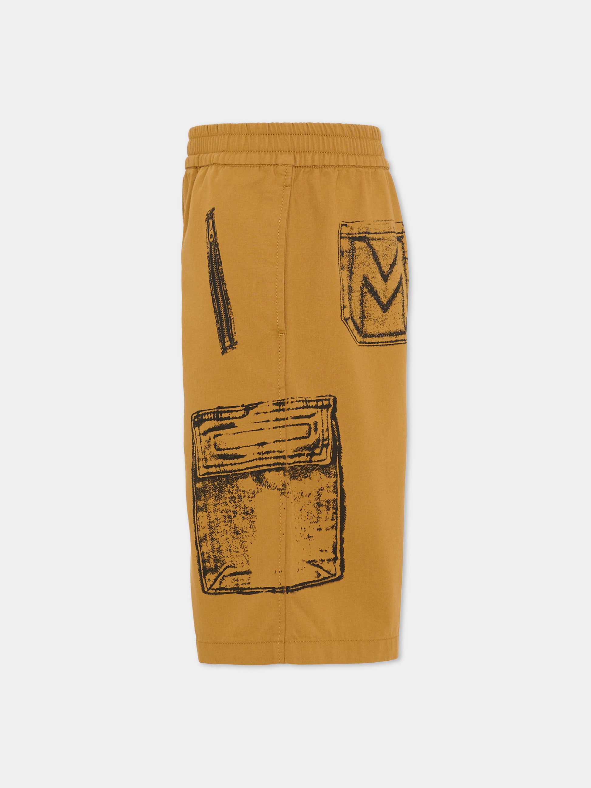 Shorts marroni per bambino con logo,Marc Jacobs,W60784 300