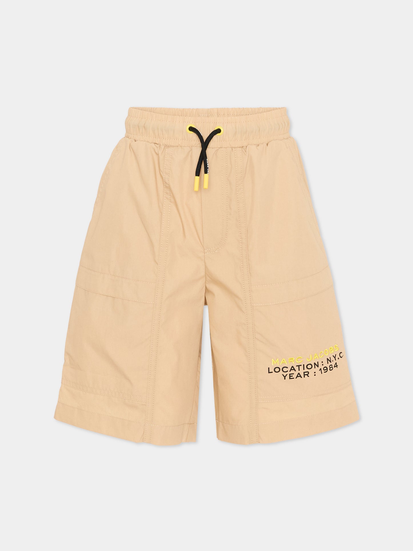 Shorts beige per bambino con logo,Marc Jacobs,W60803 215