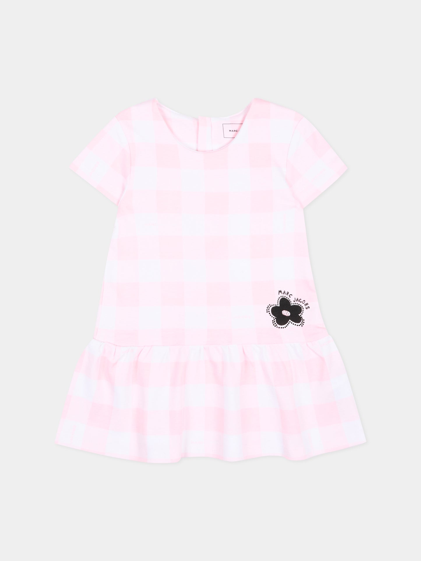 Vestito rosa vichy per neonata con logo,Marc Jacobs,W60810 475