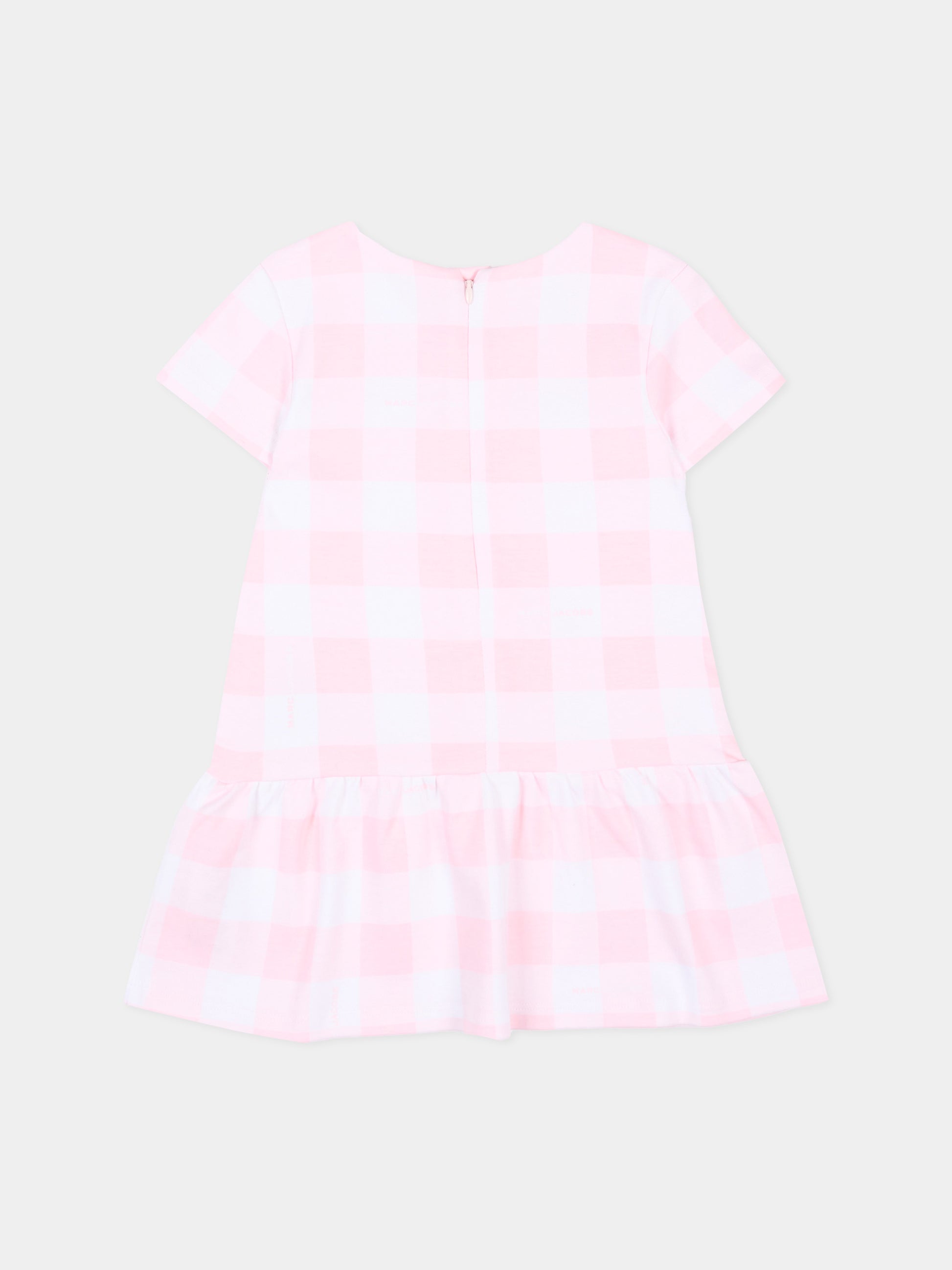 Vestito rosa vichy per neonata con logo,Marc Jacobs,W60810 475