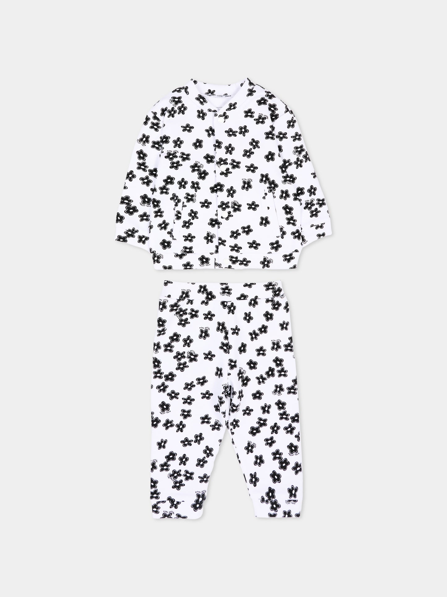 Completo sportivo bianco per neonata con fiori,Marc Jacobs,W60811 10P