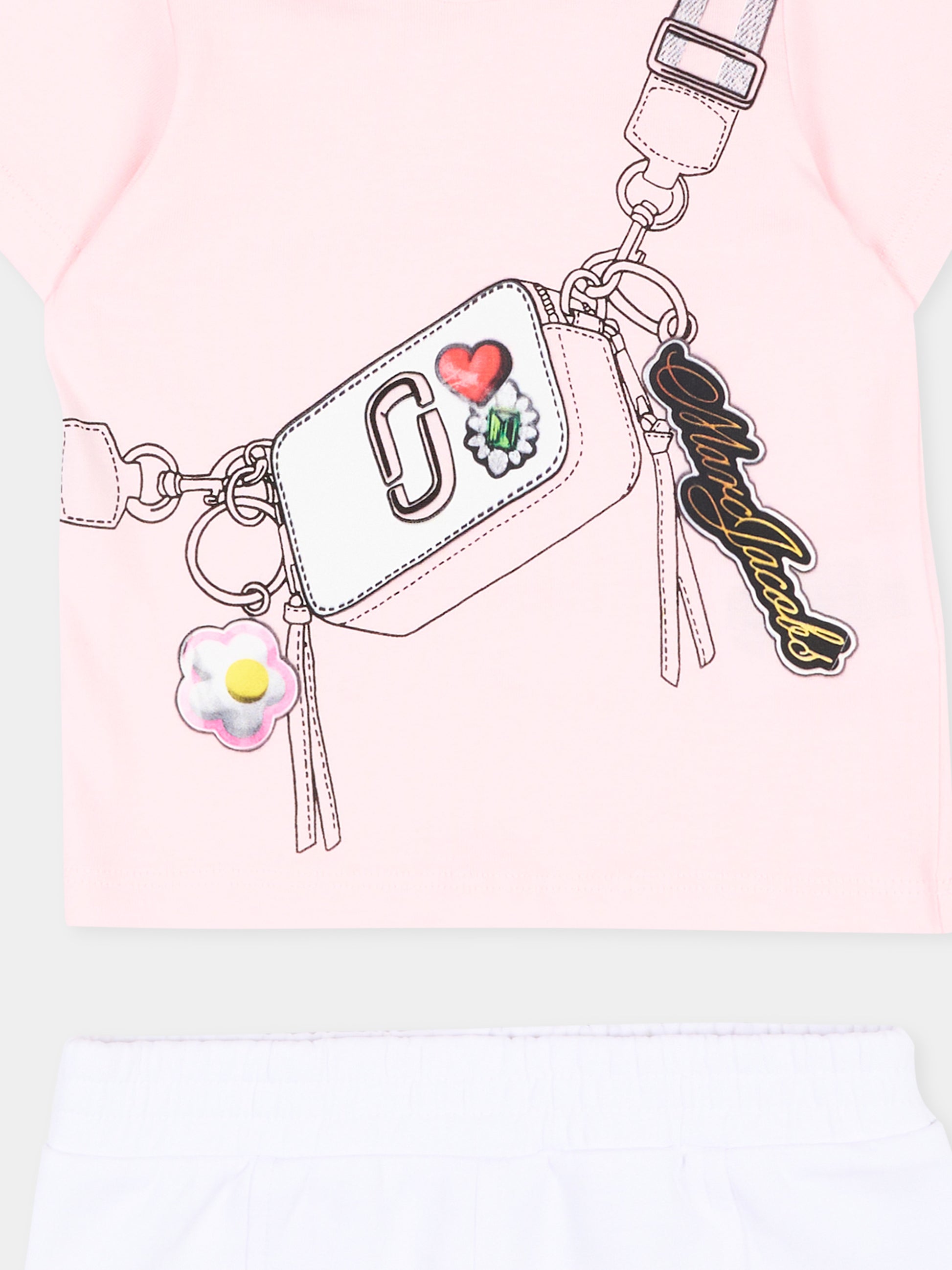 Completo sportivo rosa per neonata con stampa borsa,Marc Jacobs,W60816 475