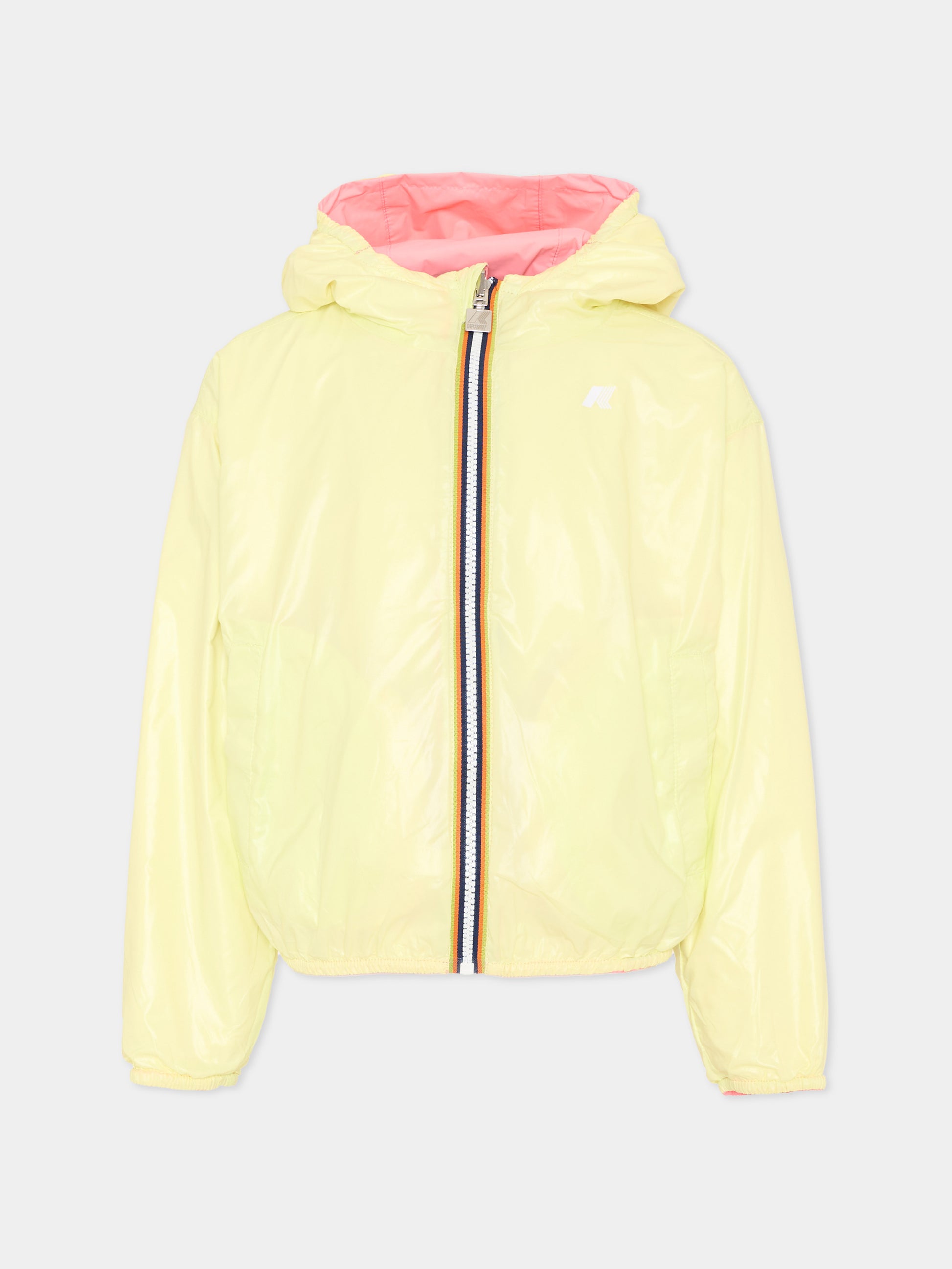 Giacca a vento rosa Laurette Plus. 2 Reversible per bambina con logo,K-way,K41337W C0W