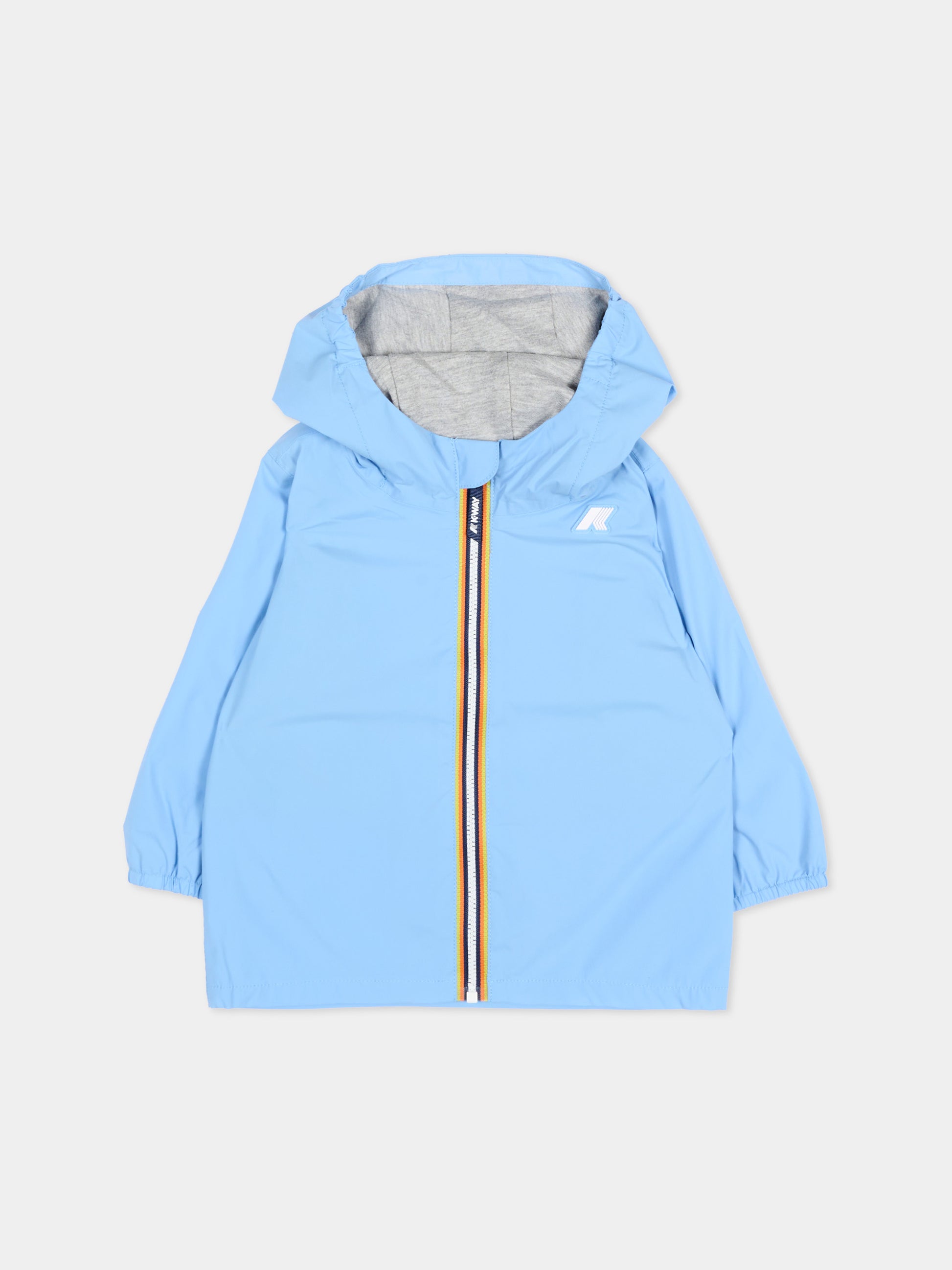 Giacca a vento celeste Jack Stretch per neonato con logo,K-way,K4136IW 356